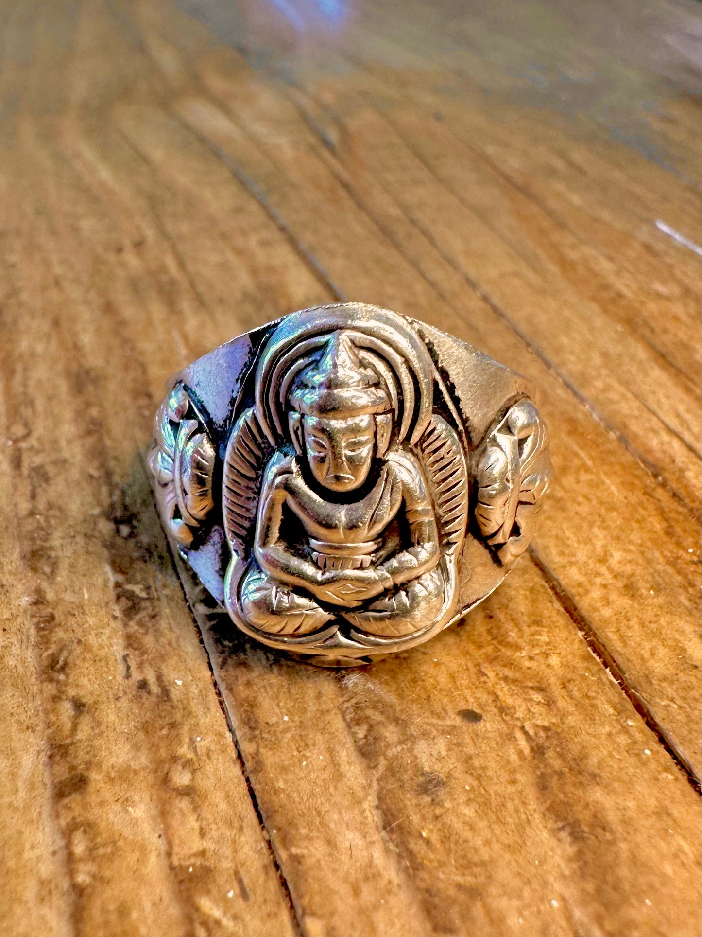 Buddah Meditation 925 Sterling Silver Size W1/2 Ring
