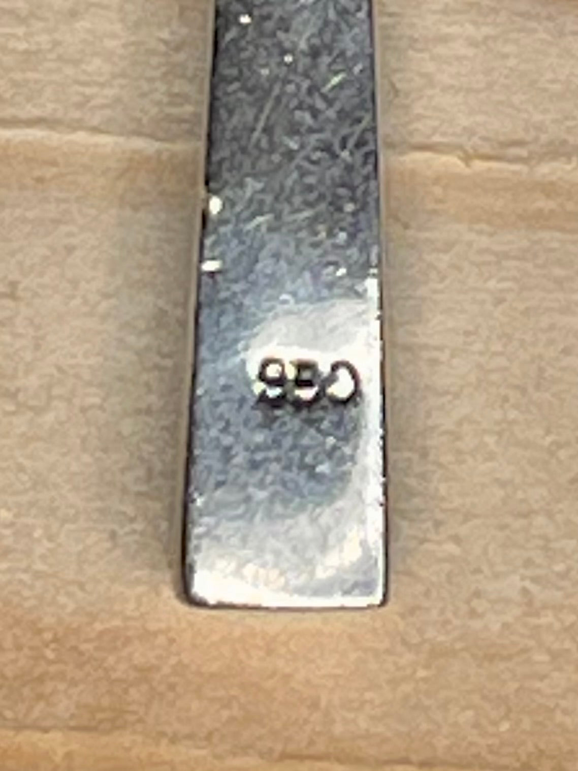 Small Striped Turquoise 950 Sterling Silver Pendant