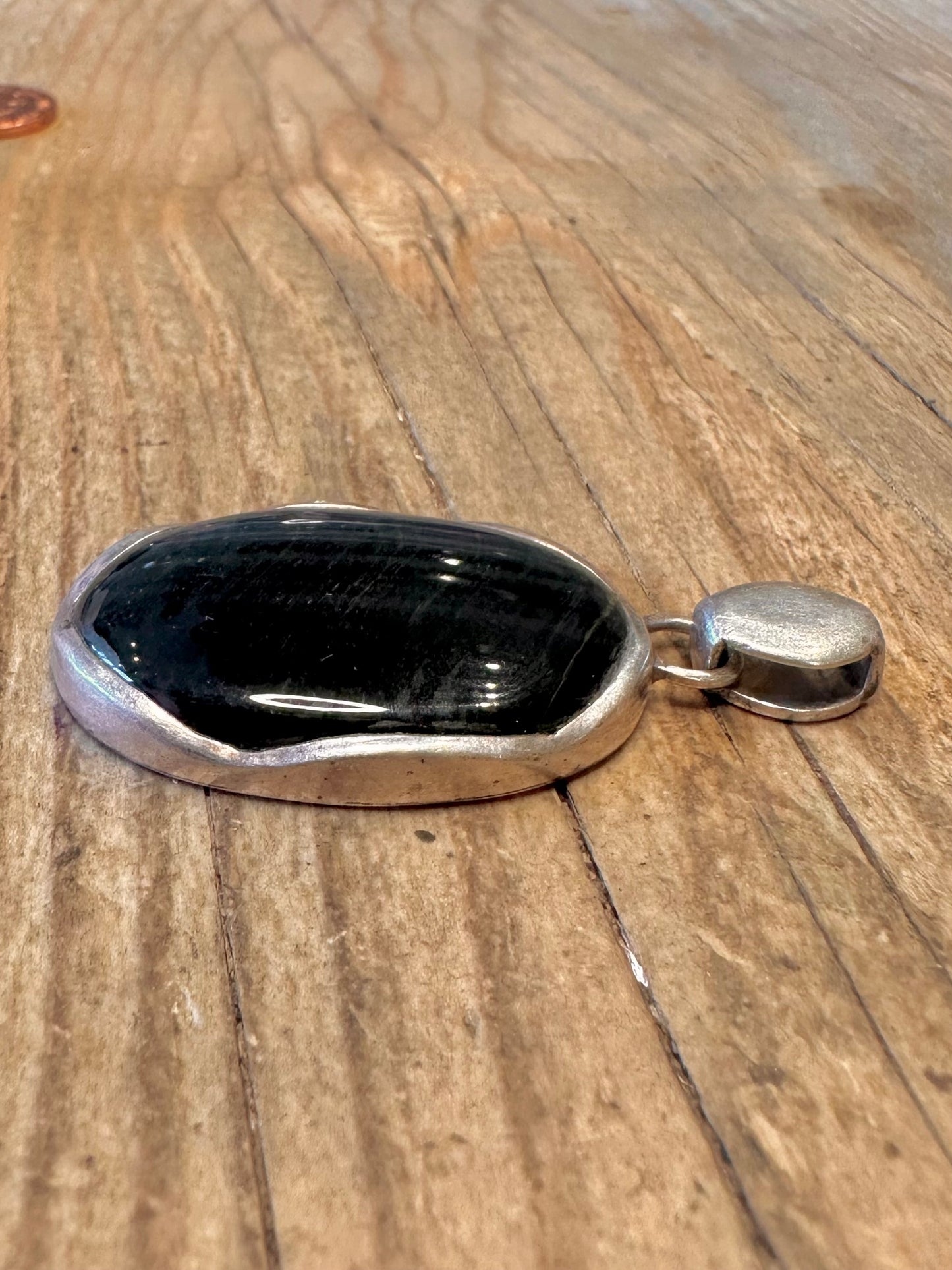 Blue Tigers Eye Maker GE 925 Sterling Silver Pendant