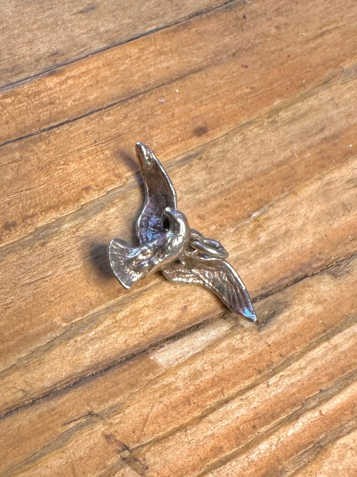 Flying Bird Detailed 925 Sterling Silver Charm Pendant