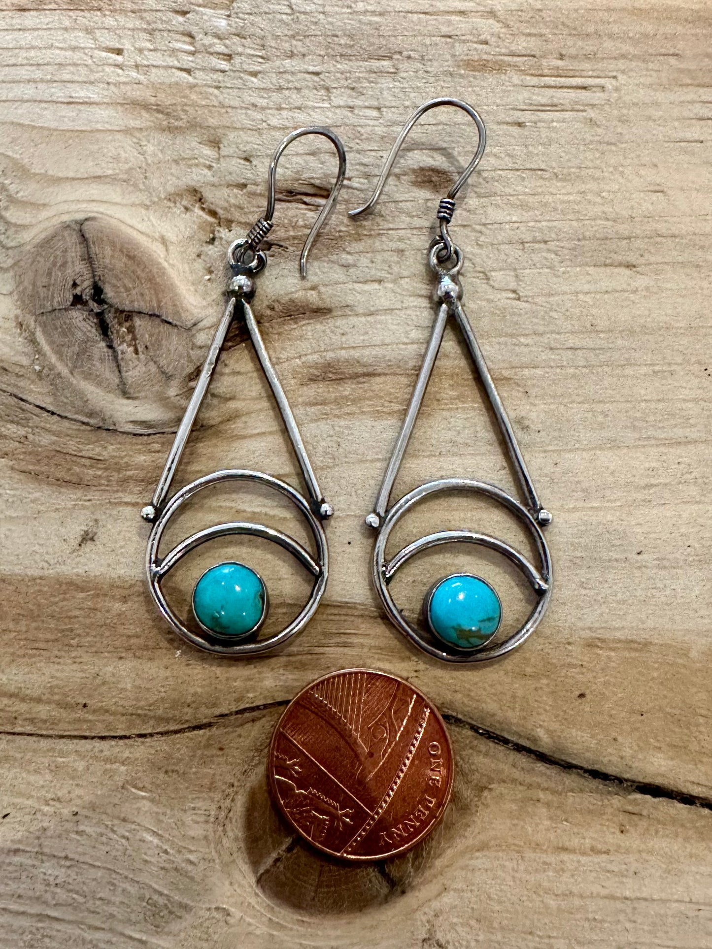 Abstract Dangle Turquoise 925 Silver Earrings