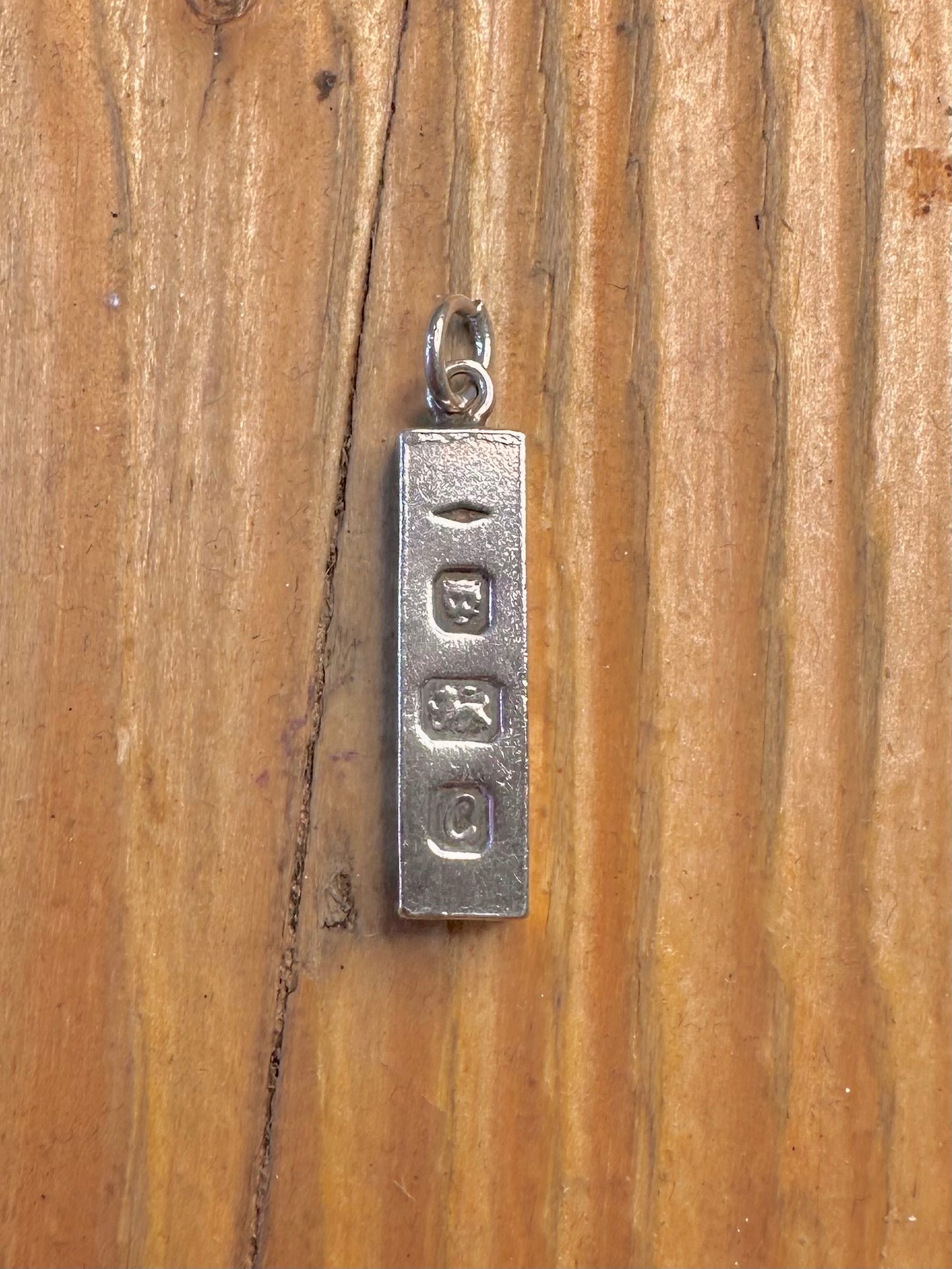 Ingot 1977 London Maker JL 925 Sterling Silver Pendant