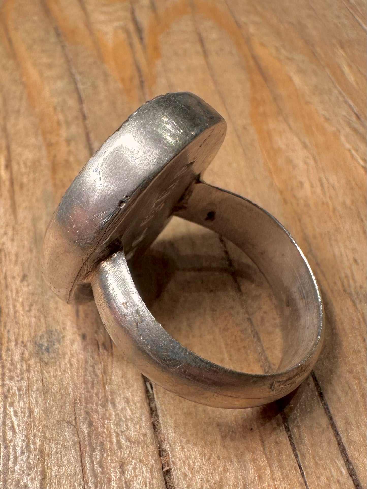 Vintage 2000 Lapis Oval 925 Sterling Silver Size S Ring