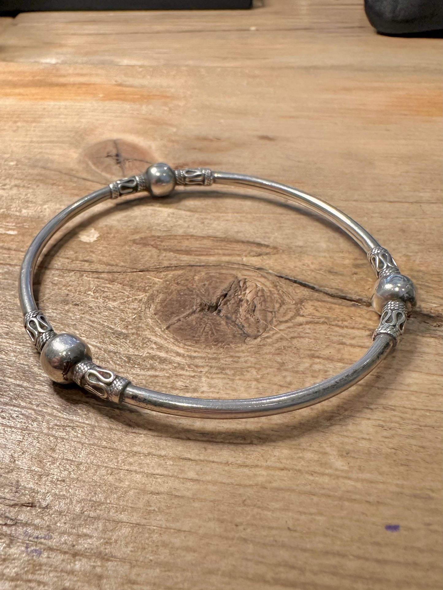 Vintage Tribal Boho 925 Silver Bangle