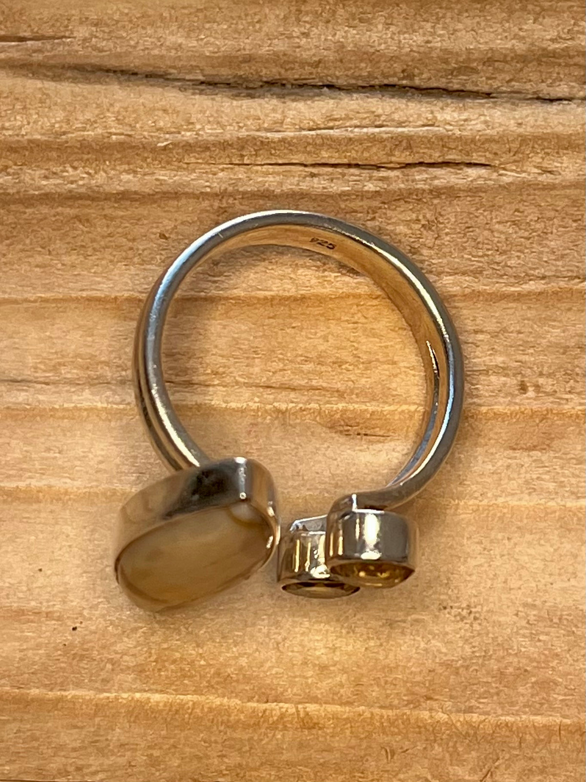 Jasper and Citrine 925 Sterling Silver Size R Ring