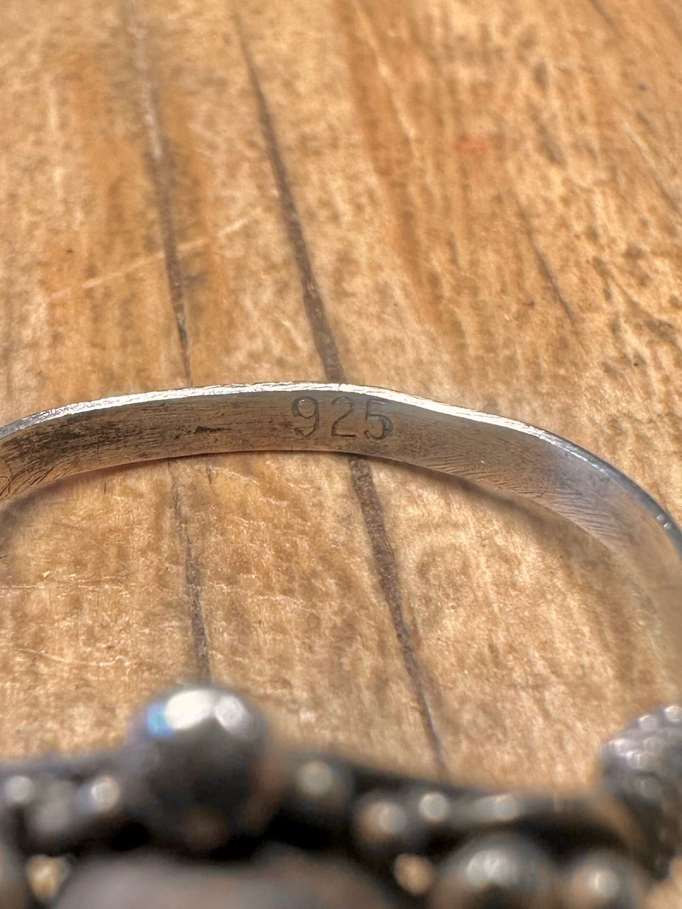 Vintage Raw Turquoise 925 Sterling Silver Size N1/2 Ring