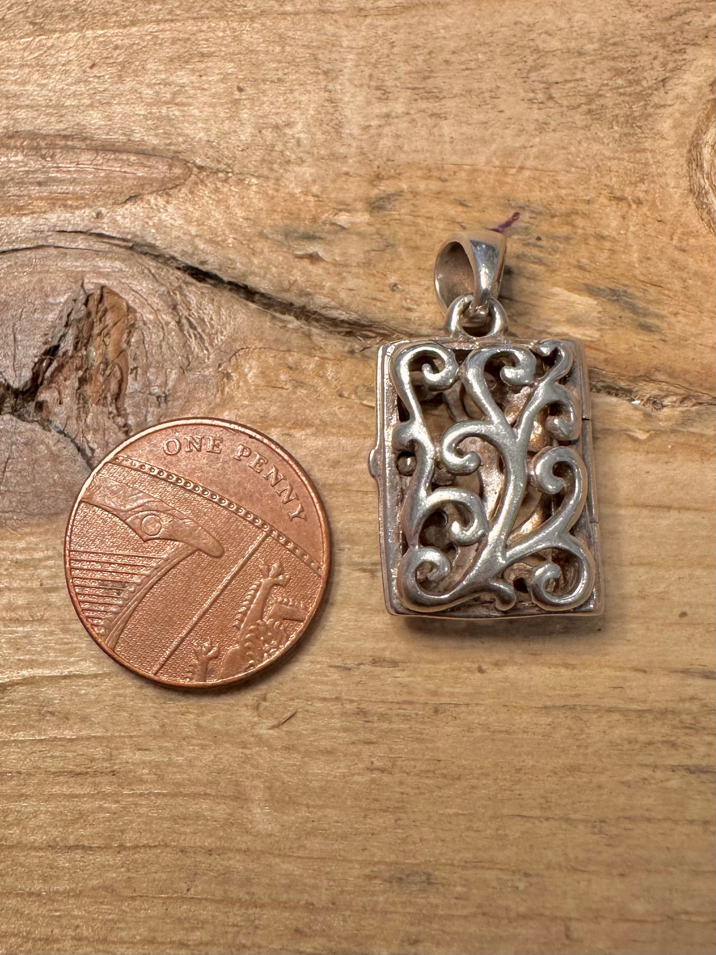 Vintage Filigree Locket 925 Silver Pendant