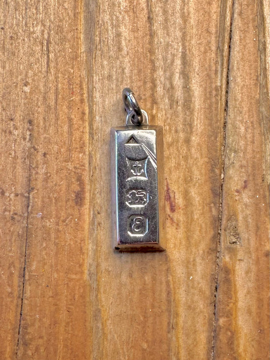 Ingot 1979 Birmingham 925 Sterling Silver Pendant