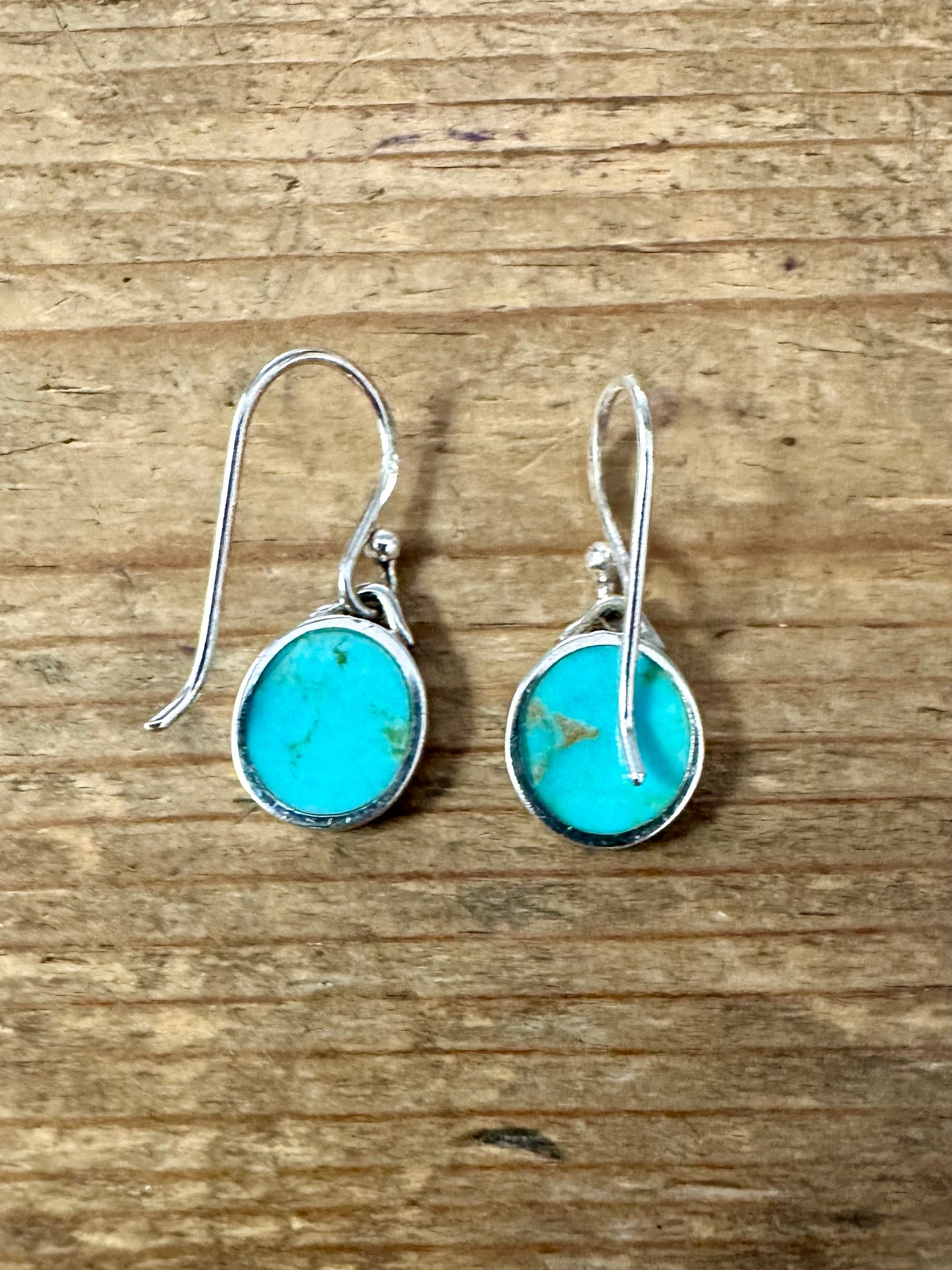 Modern Turquoise Floral 925 Silver Earrings