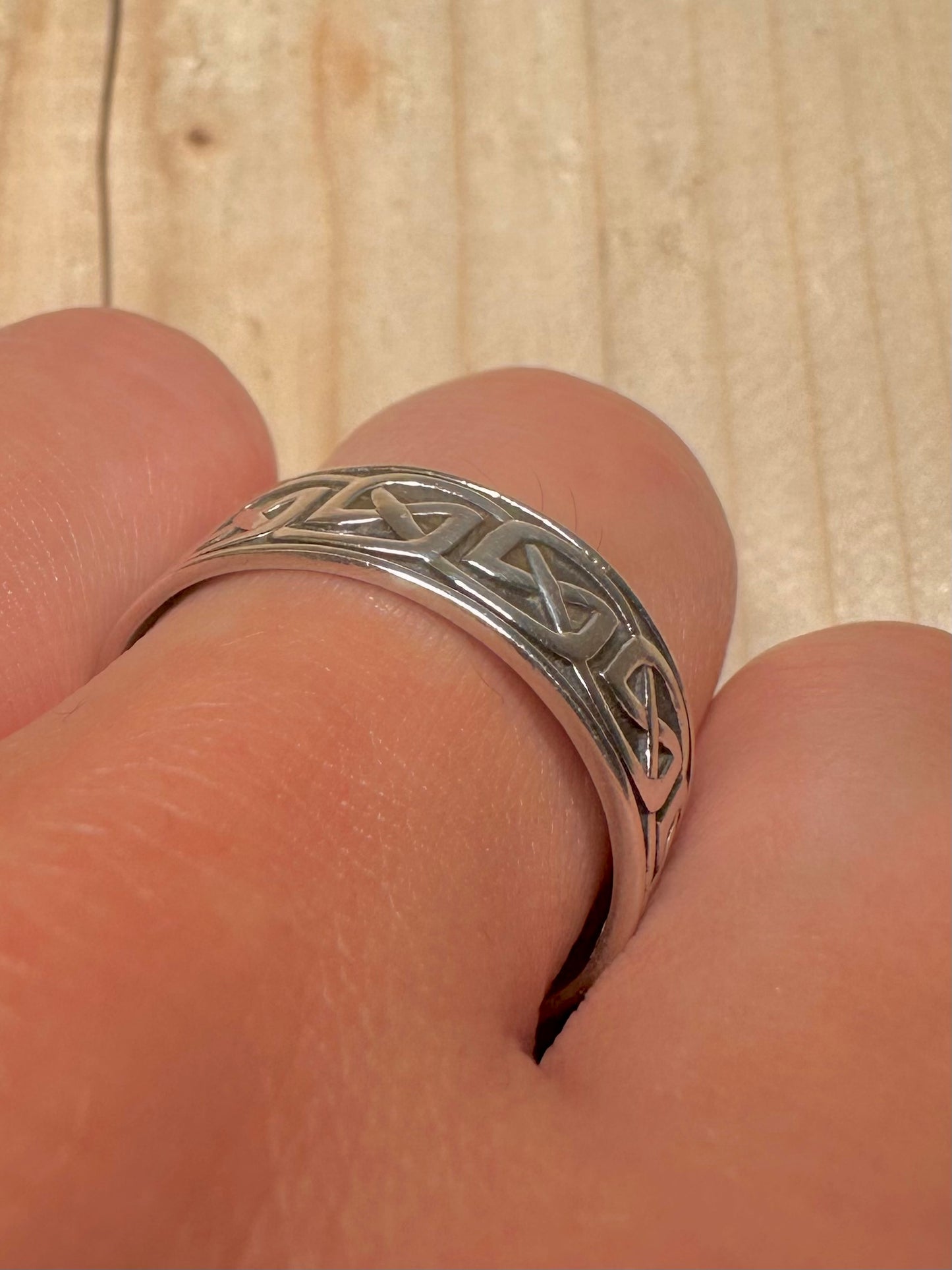 Celtic Band 925 Sterling Silver Size U1/2 Ring