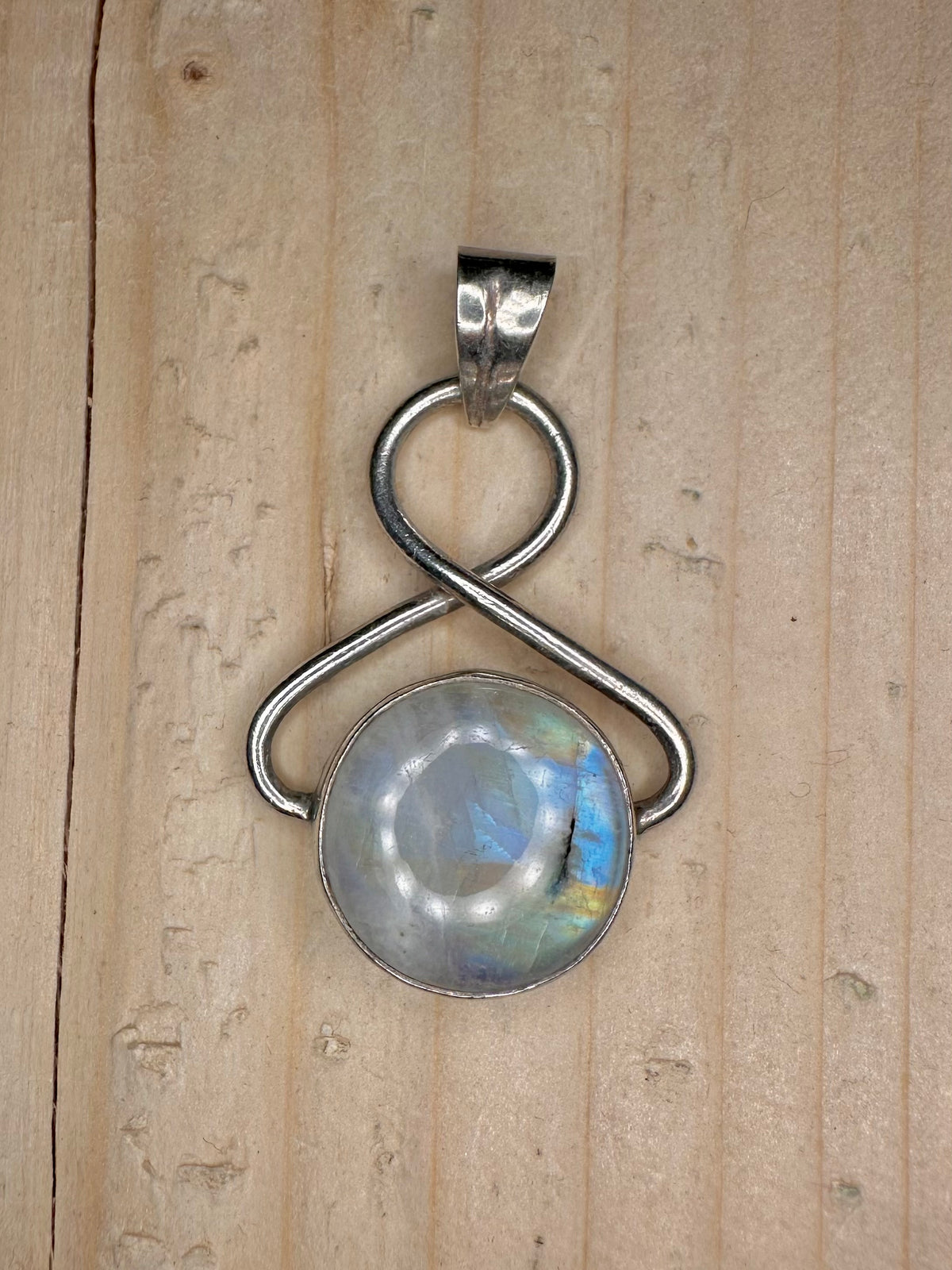 Moonstone Infinity Loop 925 Sterling Silver Pendant