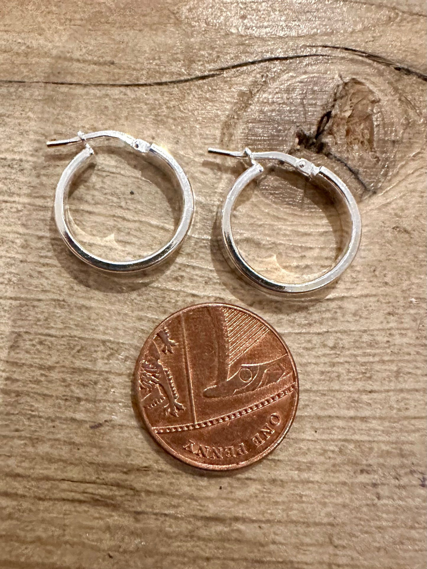 Modern Simple Chunky Italy 925 Silver Hoop Earrings