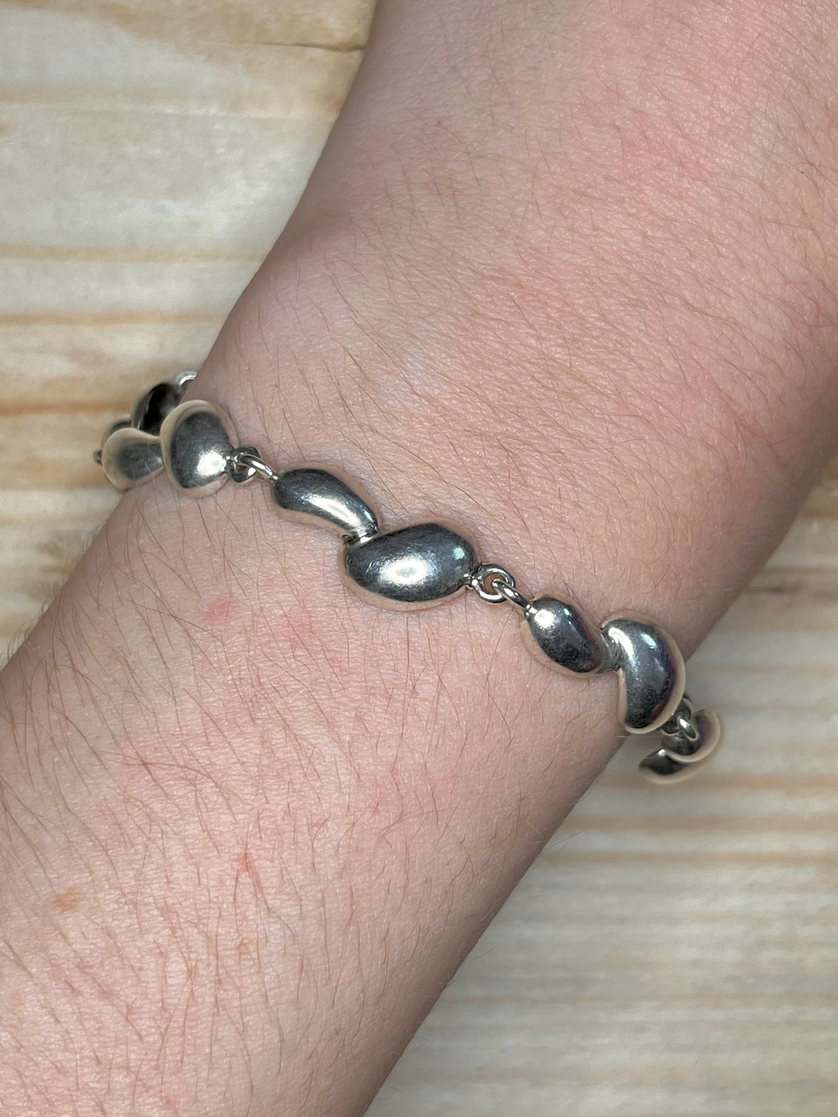 Pebble Link 925 Sterling Silver 7.5 Inch Bracelet