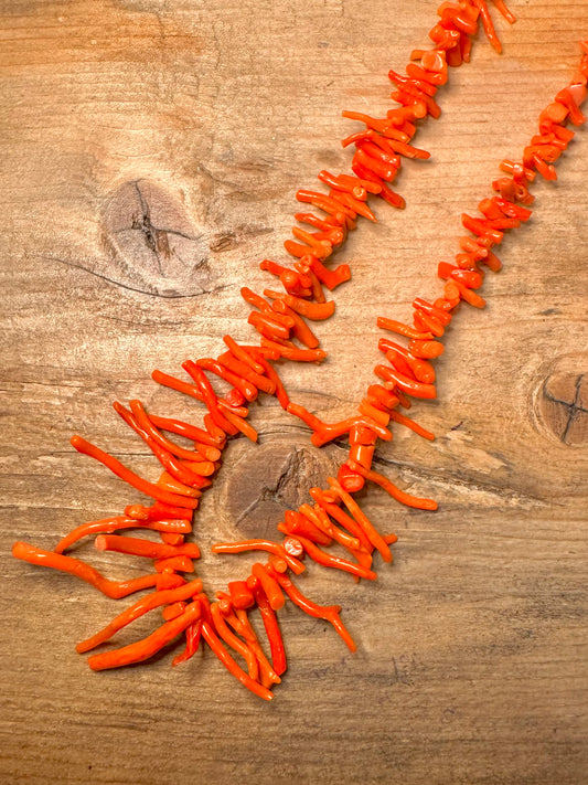 Vintage Coral Branch 20 inch Costume Necklace