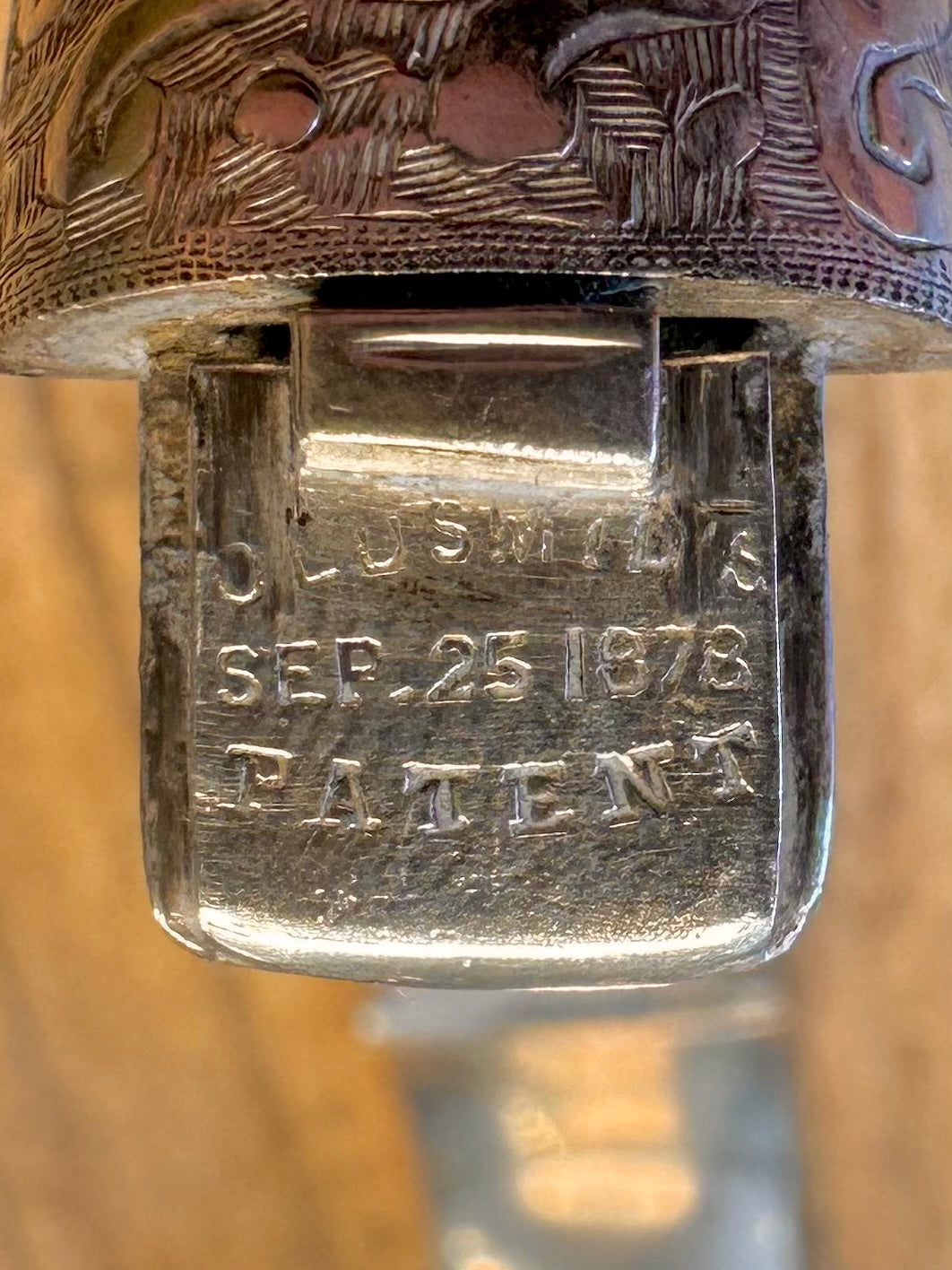 Victorian Registered 1878 Engraved Rounded 925 Sterling Silver Bangle
