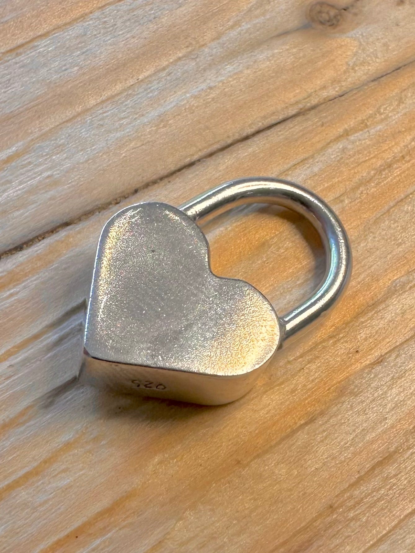 Modern Heart Padlock Style 925 Silver Pendant