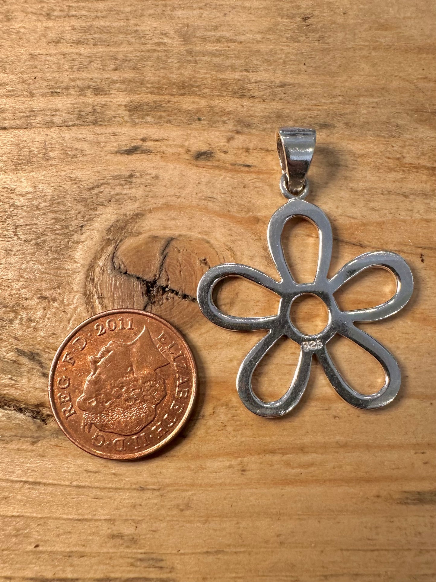 Abstract Flower 925 Silver Pendant