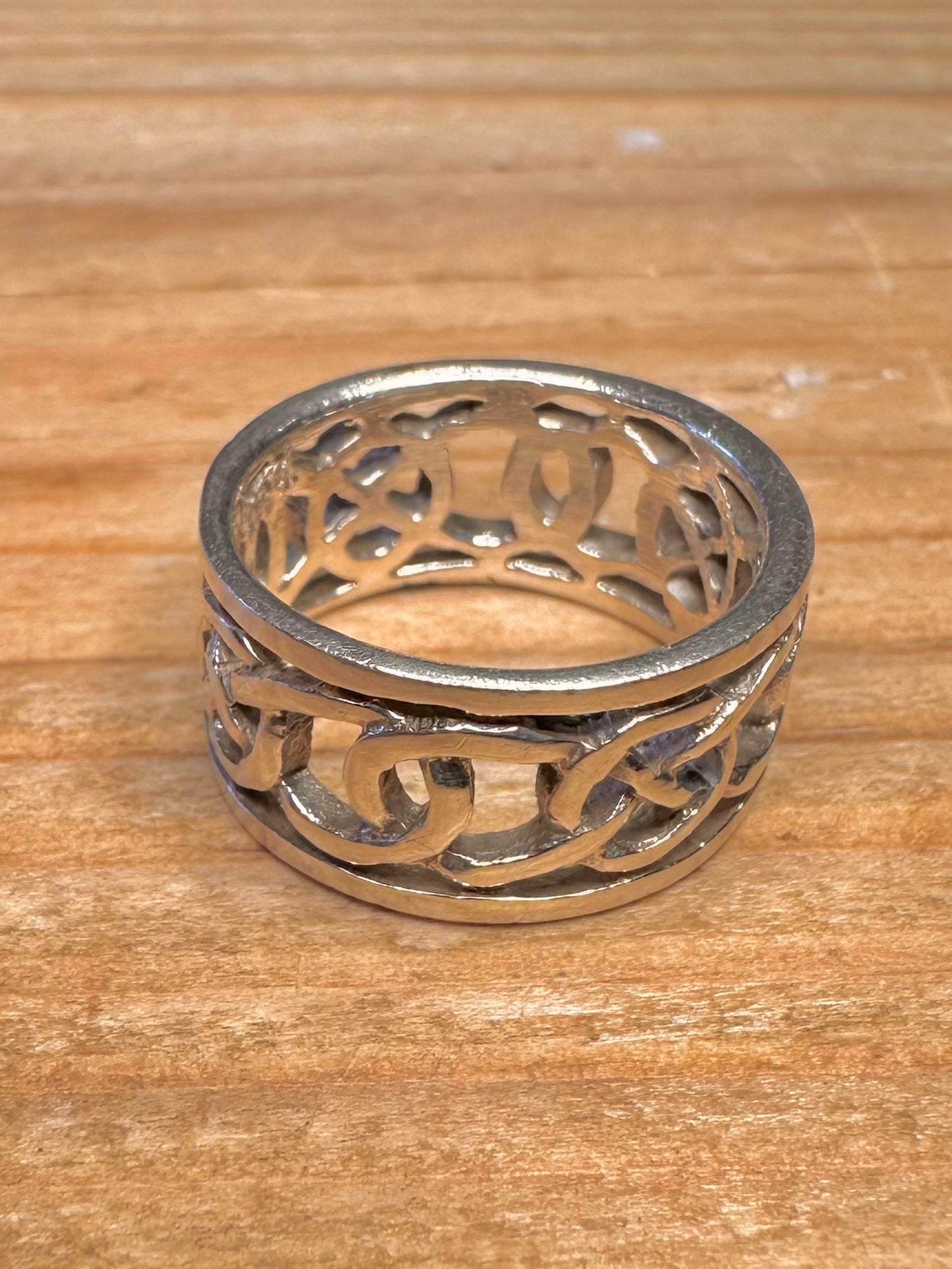 Vintage Celtic Band 925 Sterling Silver Size L Ring