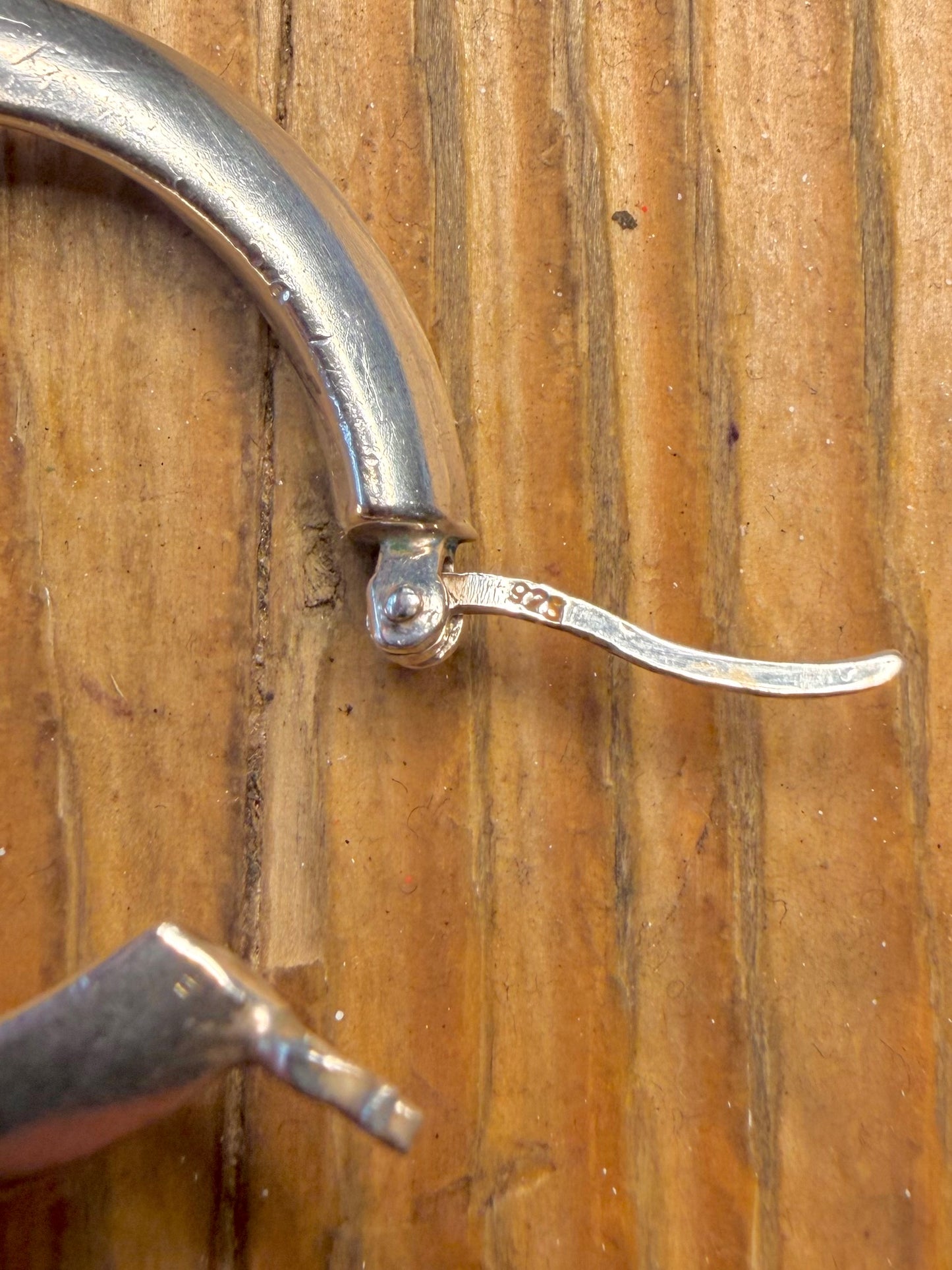 Modernist Twisted Hoops 925 Sterling Silver Earrings