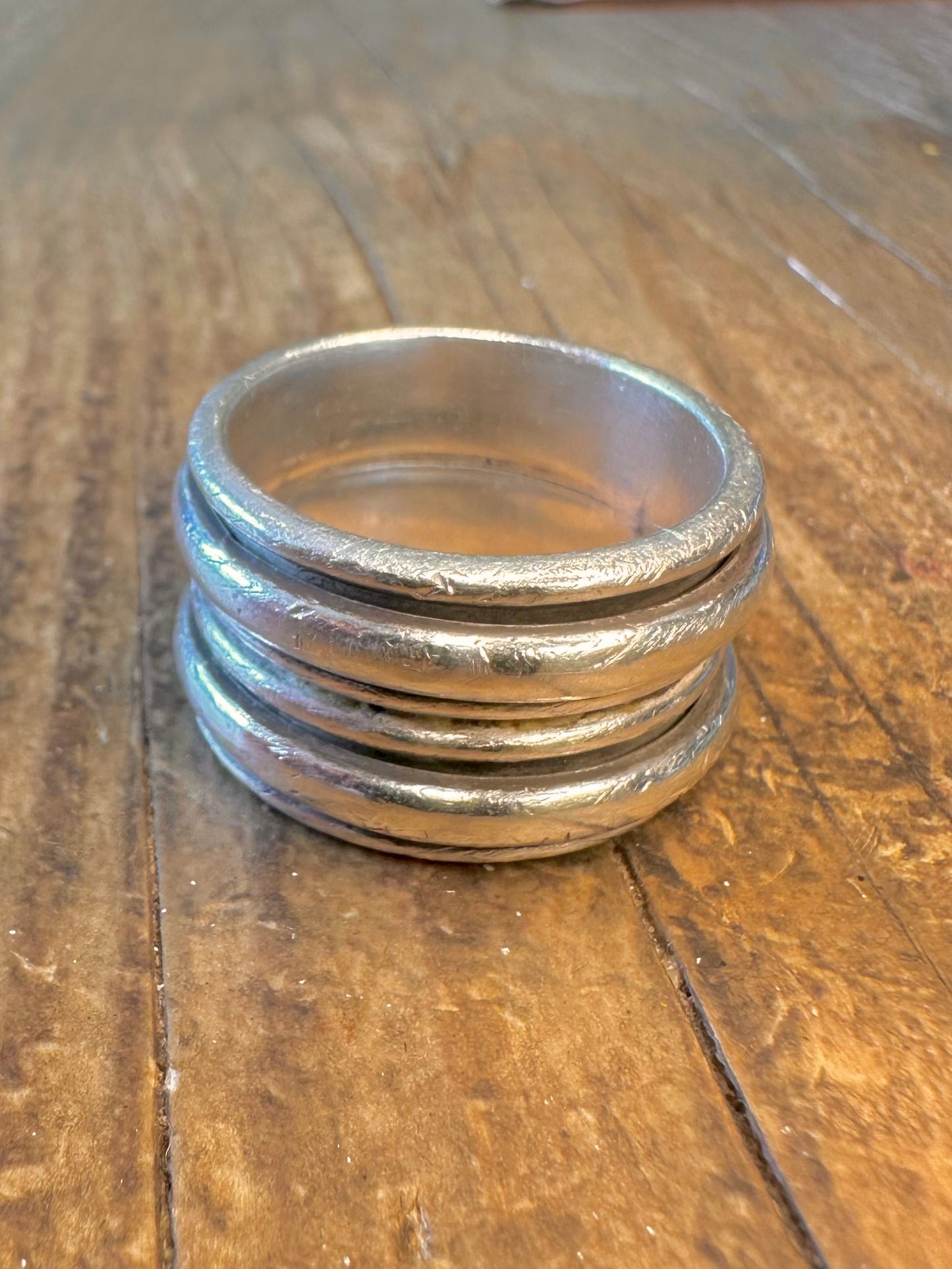 Chunky Double Spinner 925 Sterling Silver Size X Ring