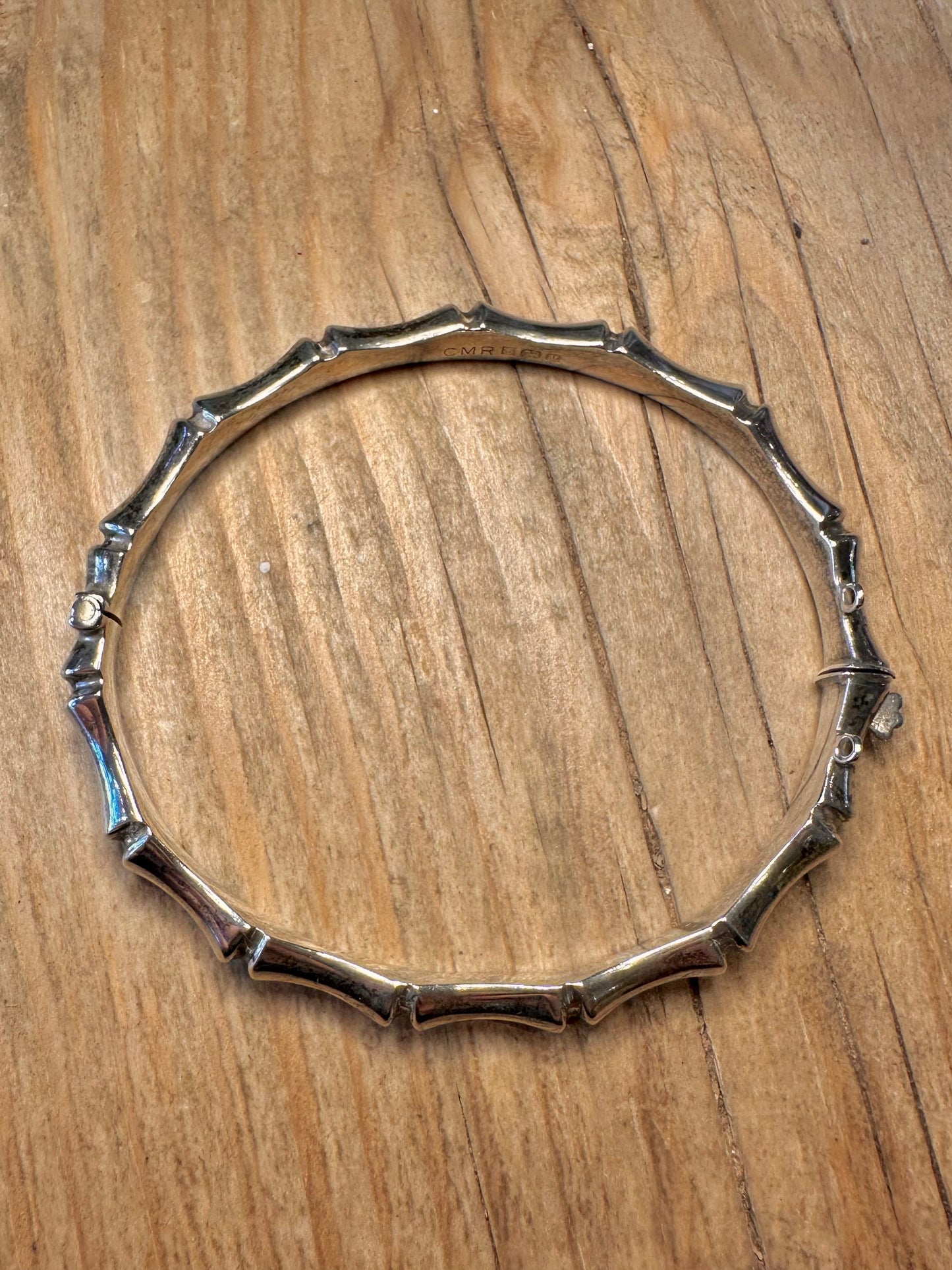 Vintage 1986 Bamboo 925 Sterling Silver Bangle