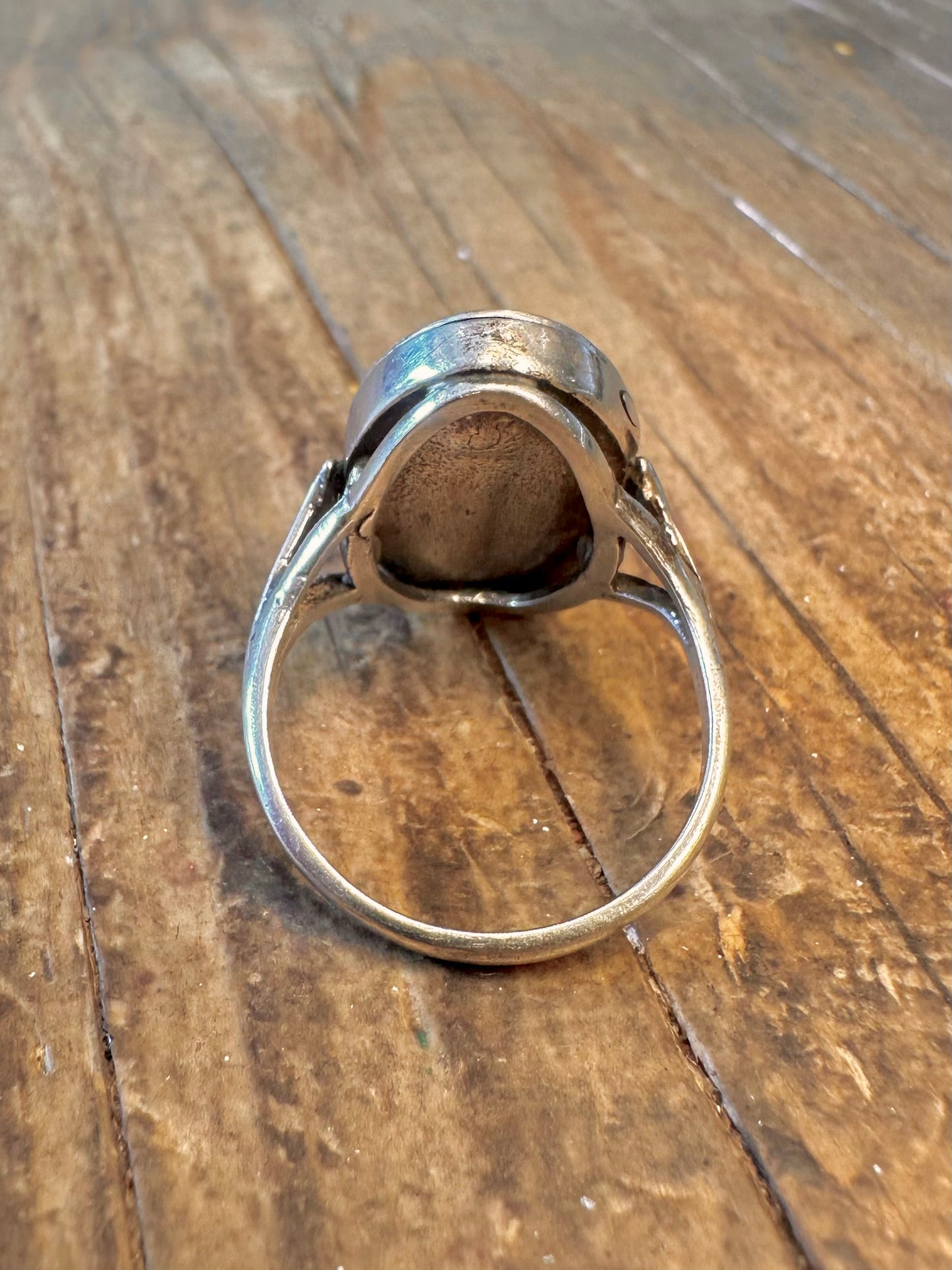 Ornate Decorative Poison Ring 925 Sterling Silver Size O1/2 Ring