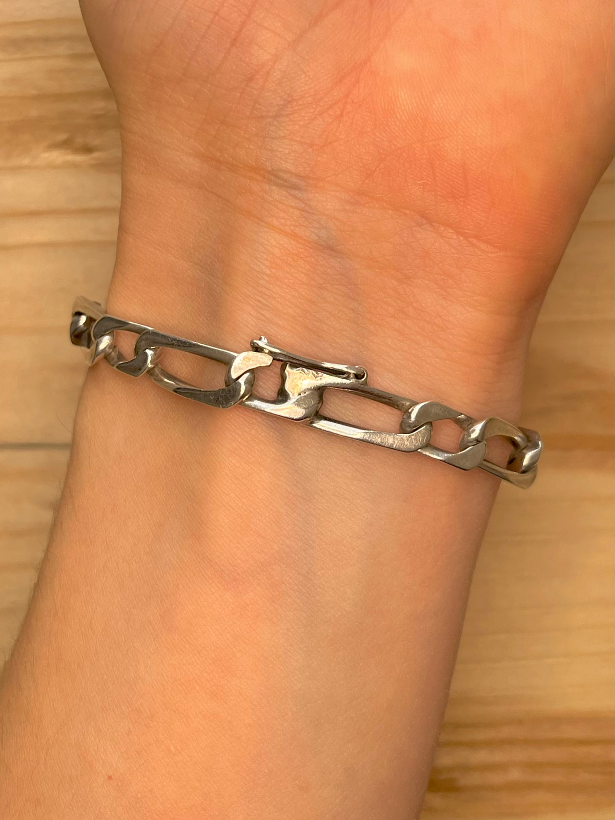 Figaro Chain 925 Sterling Silver 7.5 Inch Bracelet