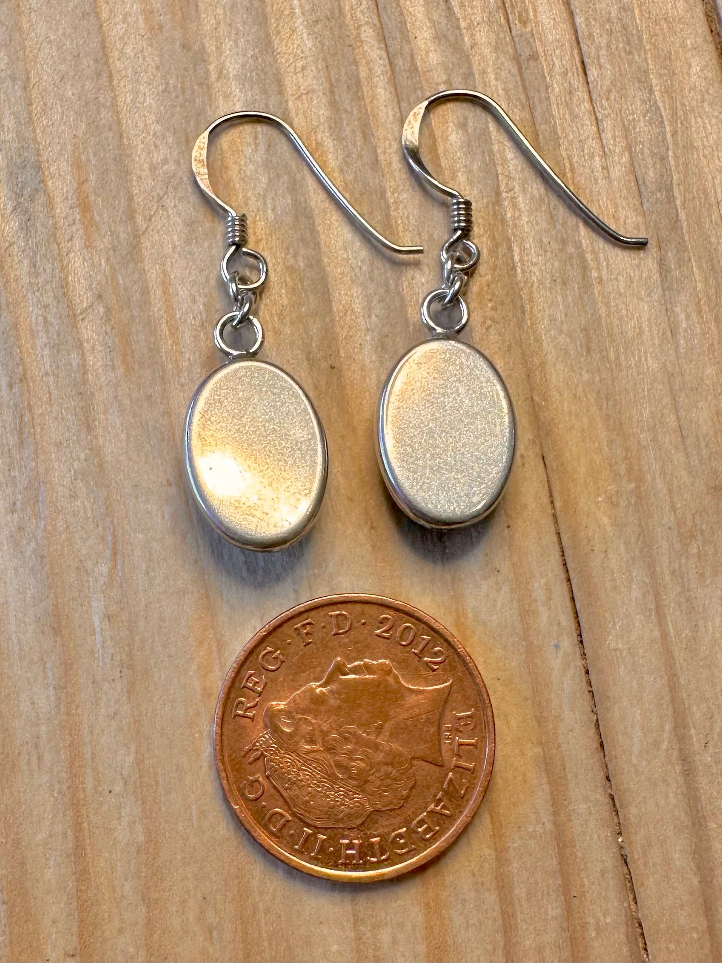 Modern Nephrite Oval 925 Silver Earrings