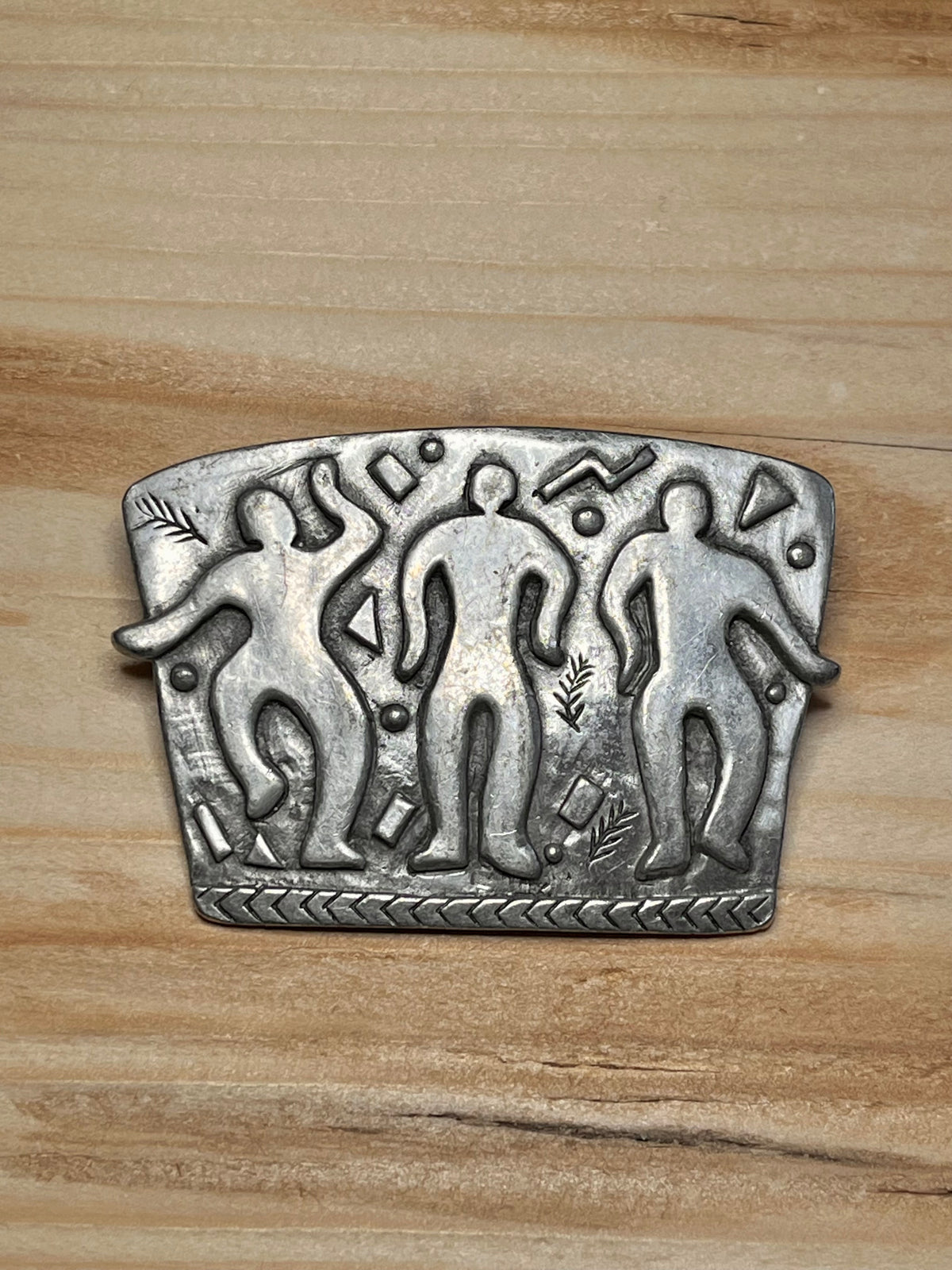 Jonette Jewelry 1980’s Dancing People Costume Silver Brooch