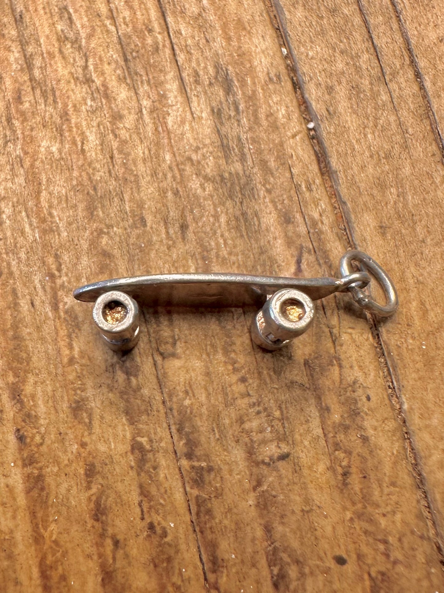Skate Board Moving Wheels 925 Sterling Silver Charm Pendant