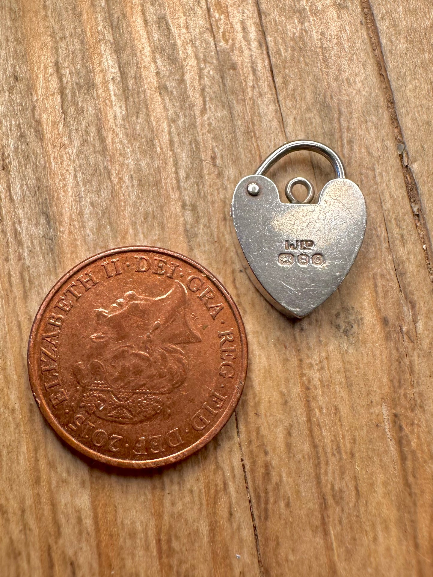 Vintage 1977 Heart Padlock 925 Sterling Silver Pendant