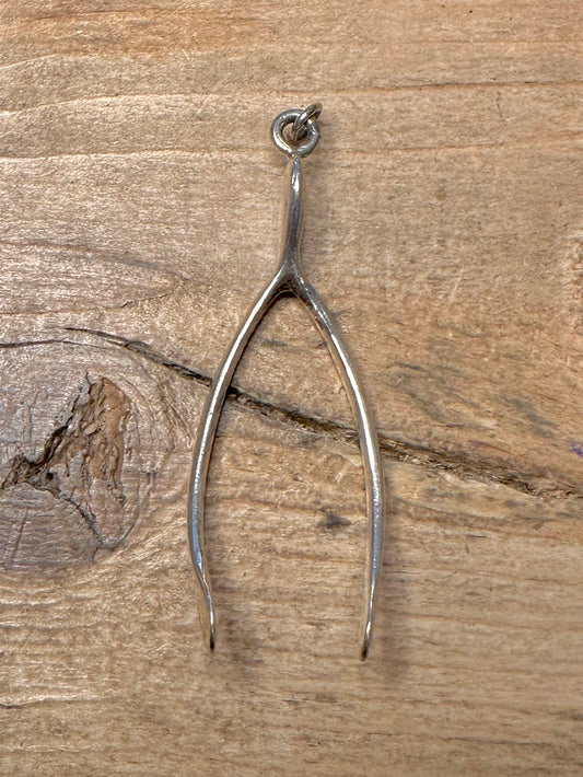 Vintage Wishbone 925 Silver Pendant
