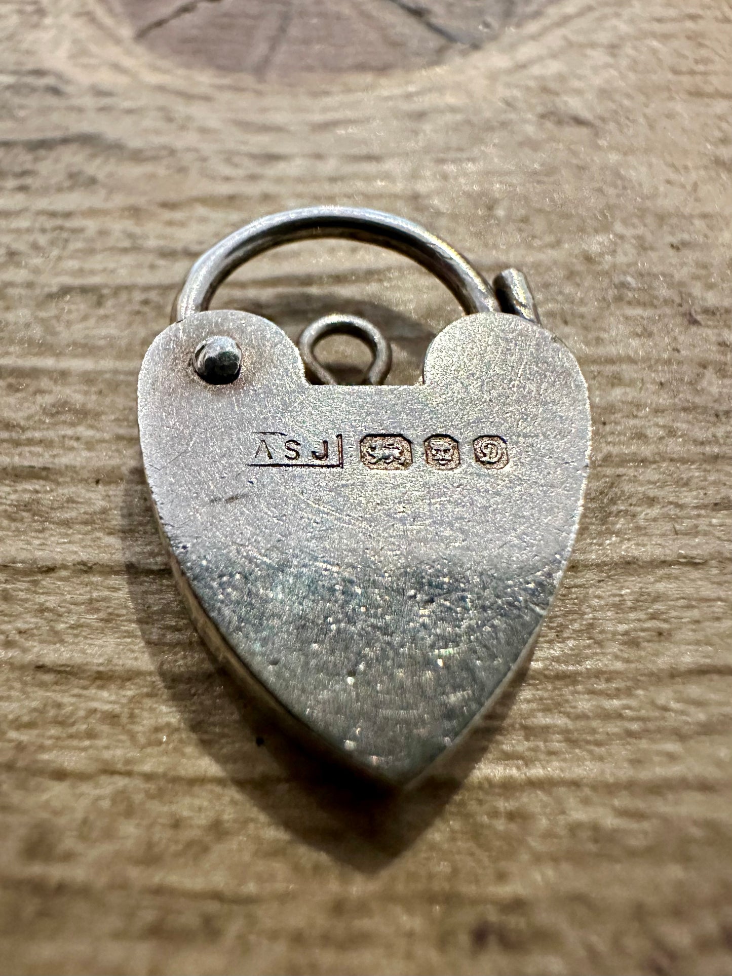 Vintage 1978 Heart Padlock 925 Silver Pendant