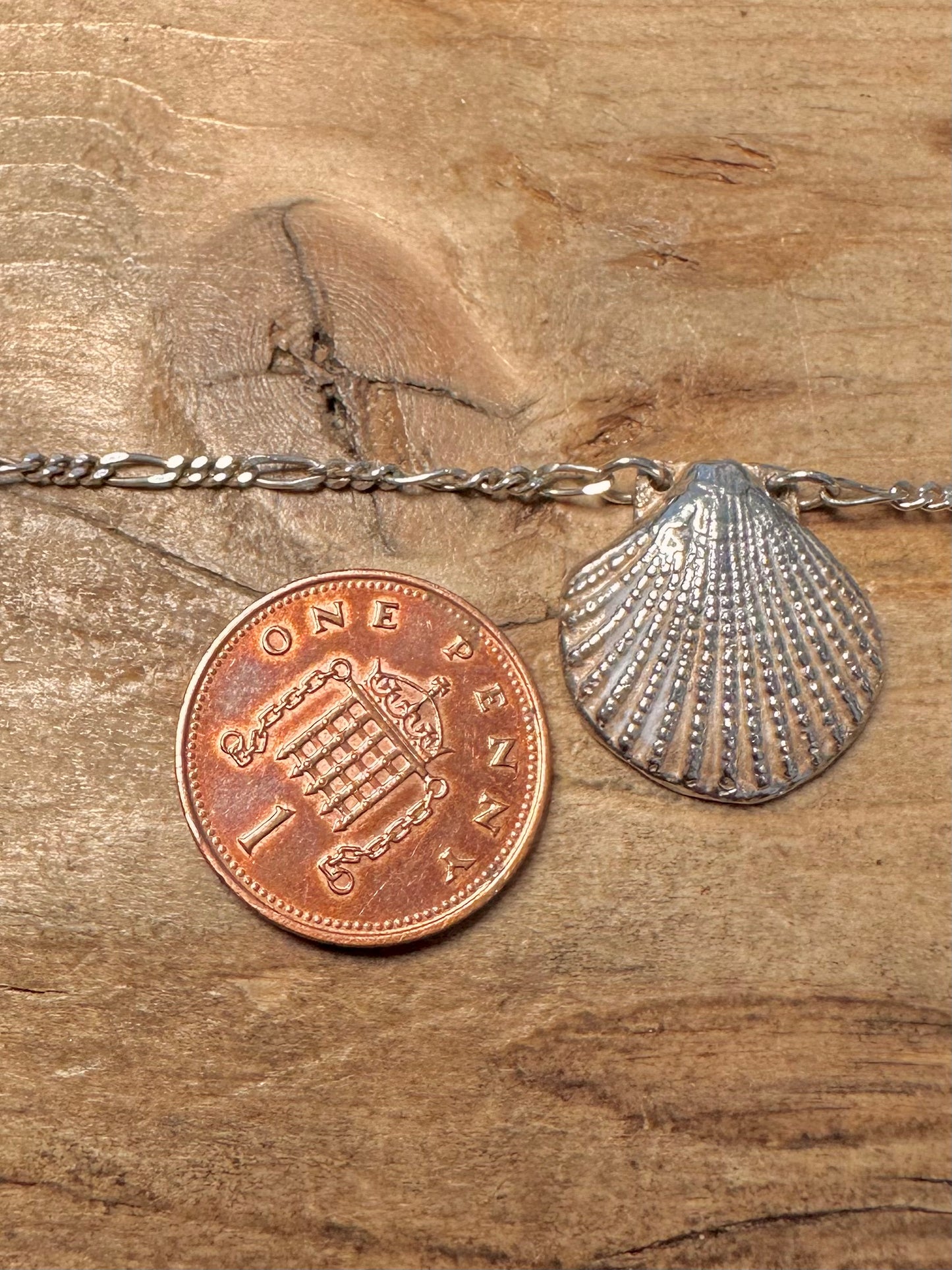 Vintage Shell Figaro 925 Silver 15.3 inch Necklace