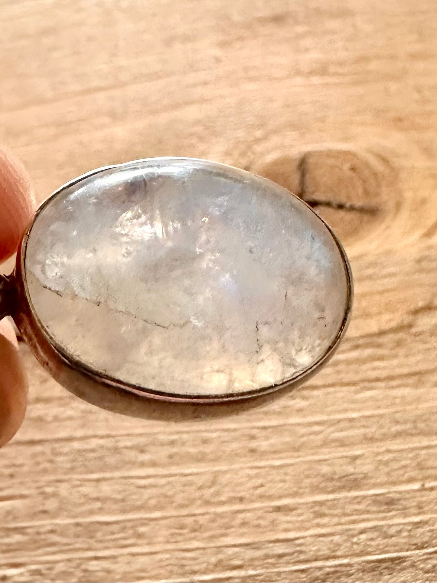 Vintage Moonstone Oval 925 Silver Pendant