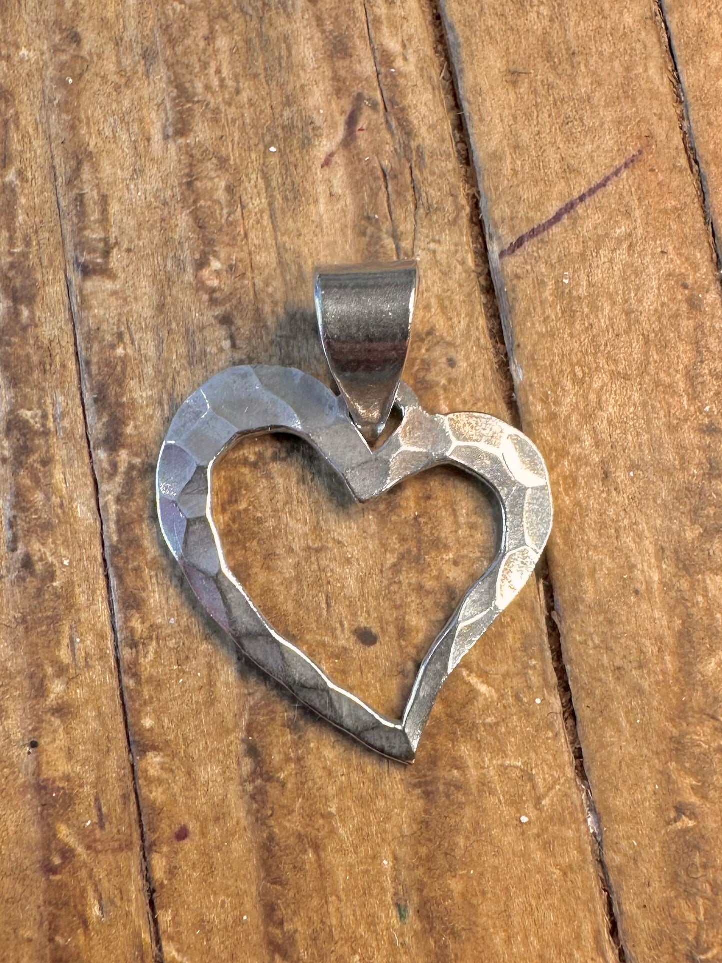 Hammered Heart 925 Sterling Silver Pendant