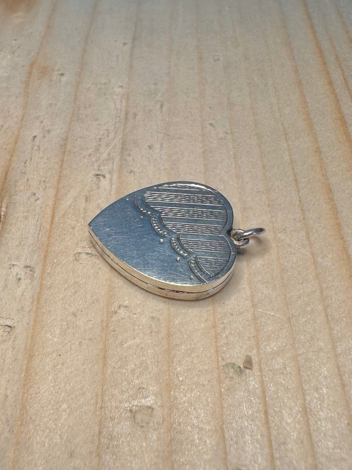 Engraved Heart Locket 925 Sterling Silver Pendant