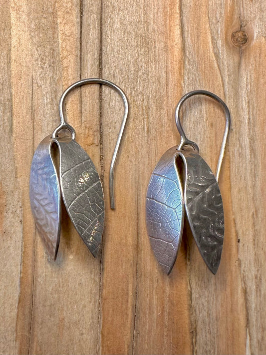Abstract Handmade Snowdrop Petal Maker Naomi James 925 Sterling Silver Earrings