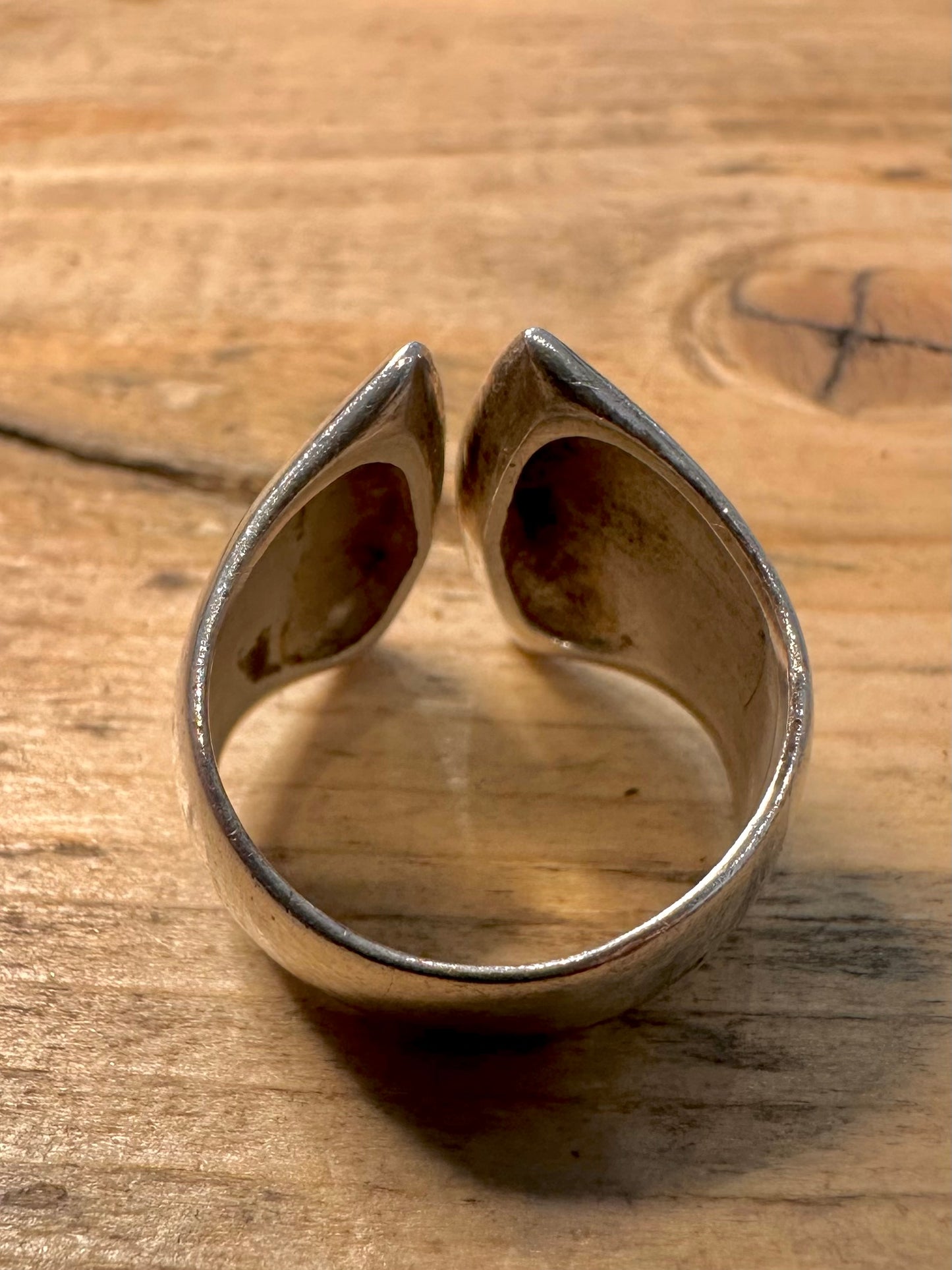 Abstract Modernist 925 Silver Size P1/2 Ring