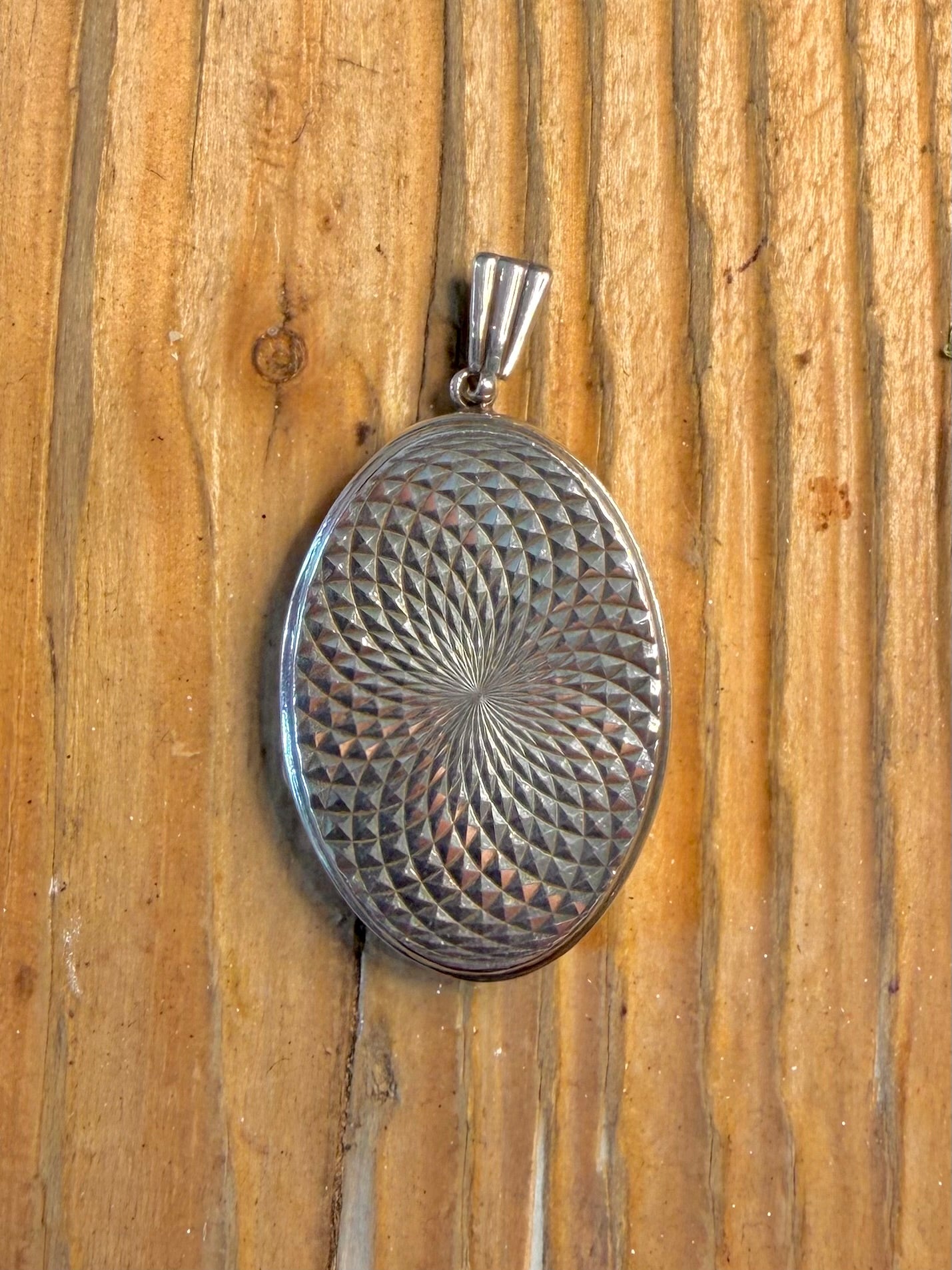Oval Georg Jensen LTD Diamond Cut Locket 925 Sterling Silver Pendant