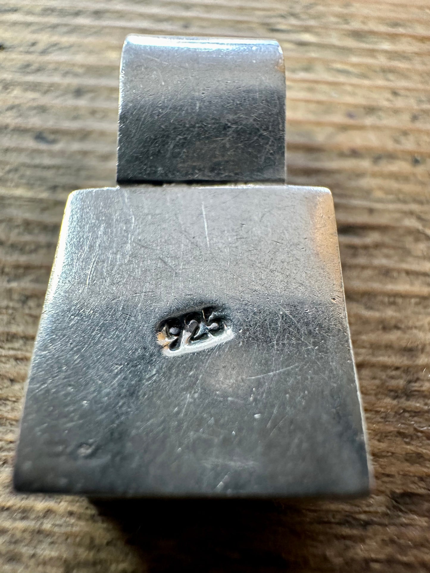 Abstract Square Black and 925 Silver Pendant