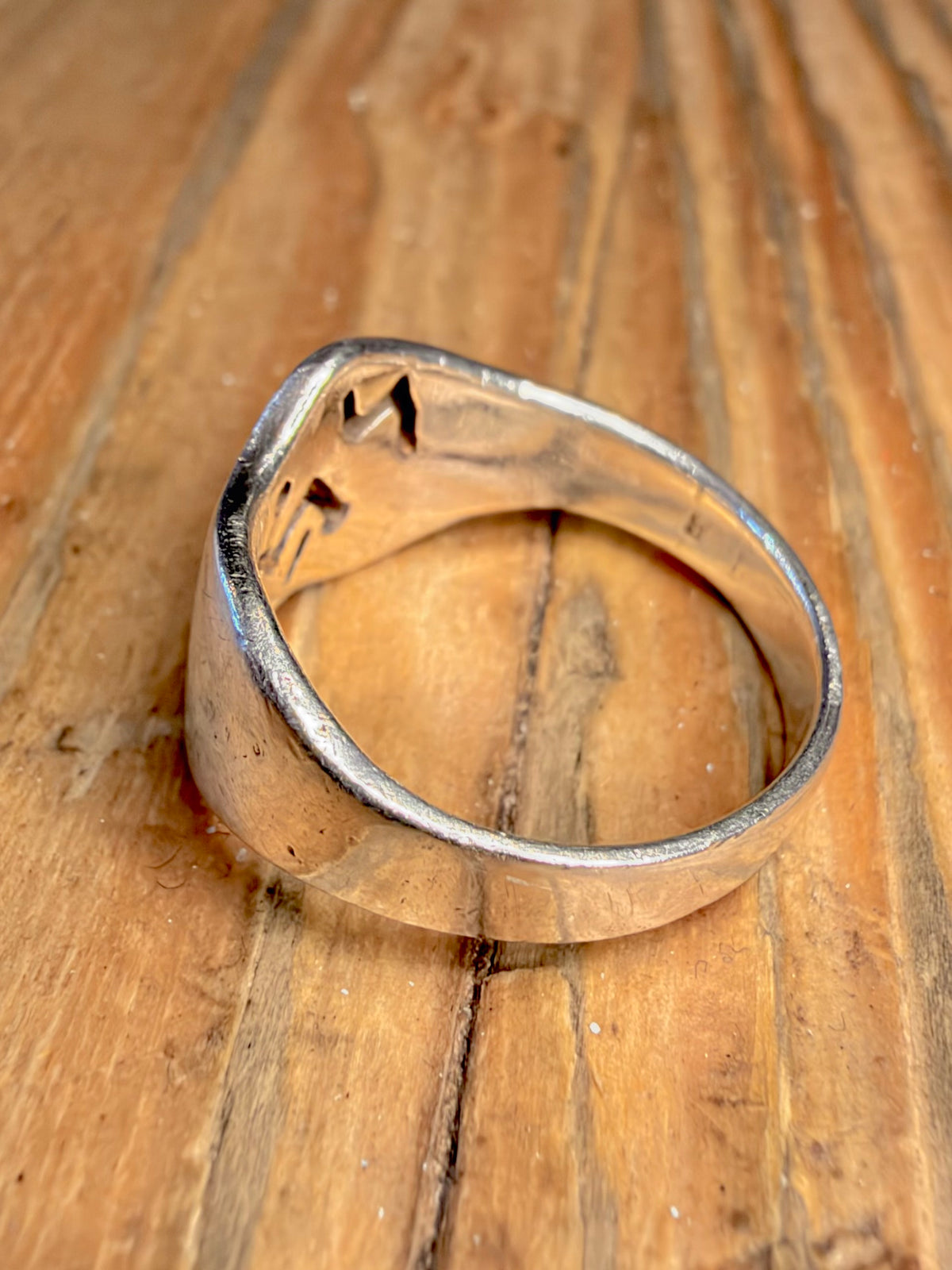 Wavy Cut Out Symbols 925 Sterling Silver Size N Ring