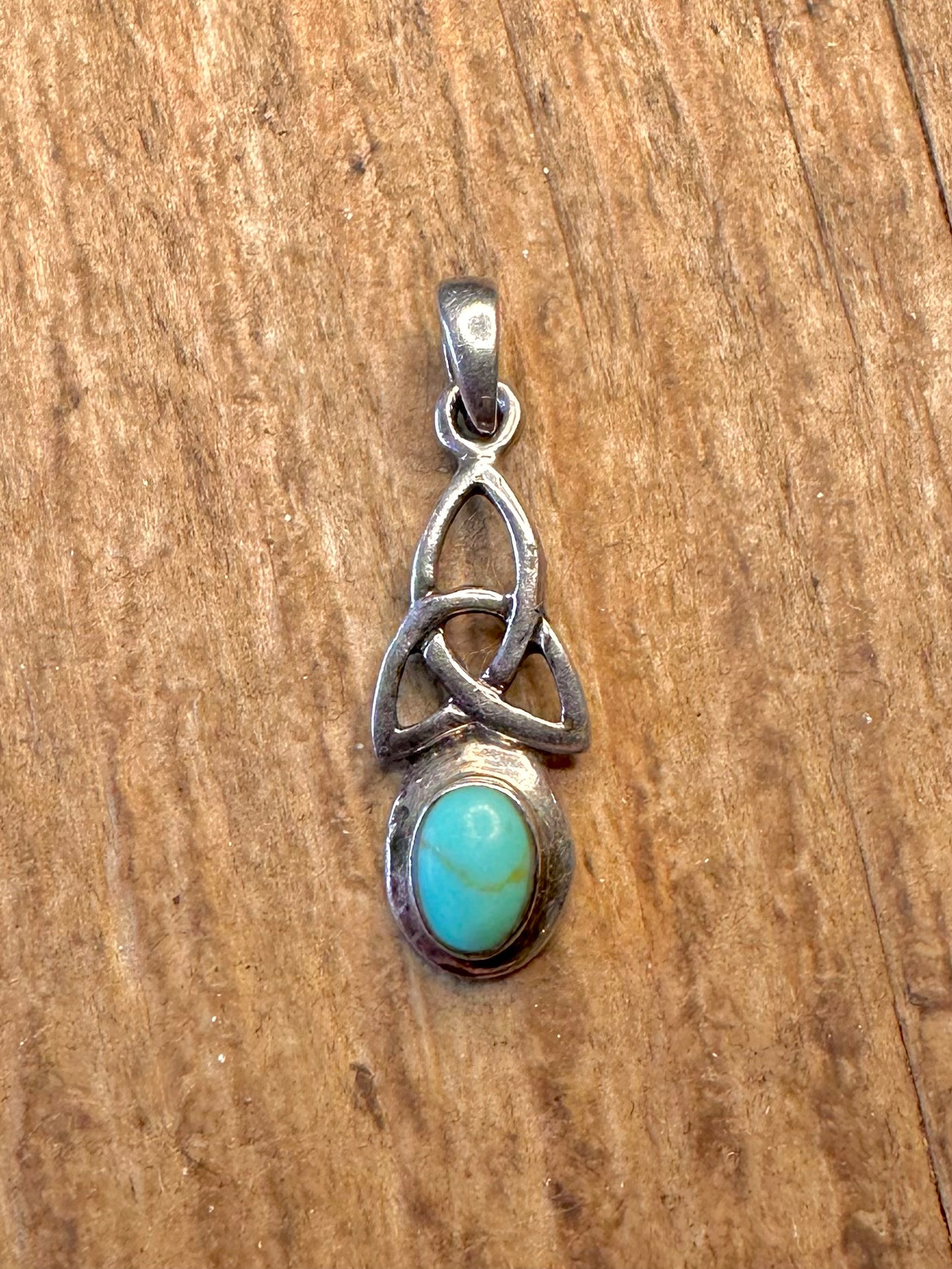 Turquoise Celtic 925 Sterling Silver Pendant