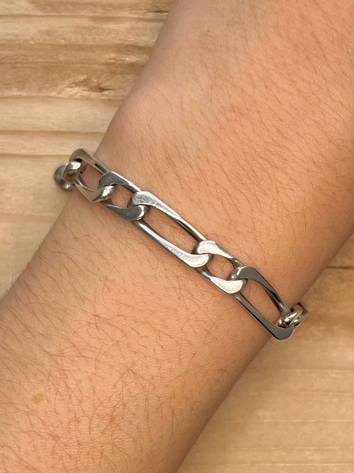 Figaro Chain 925 Sterling Silver 7.5 Inch Bracelet