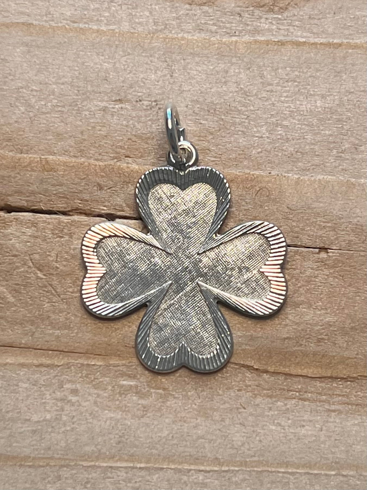 Textured Four Leaf Clover 925 Sterling Silver Pendant