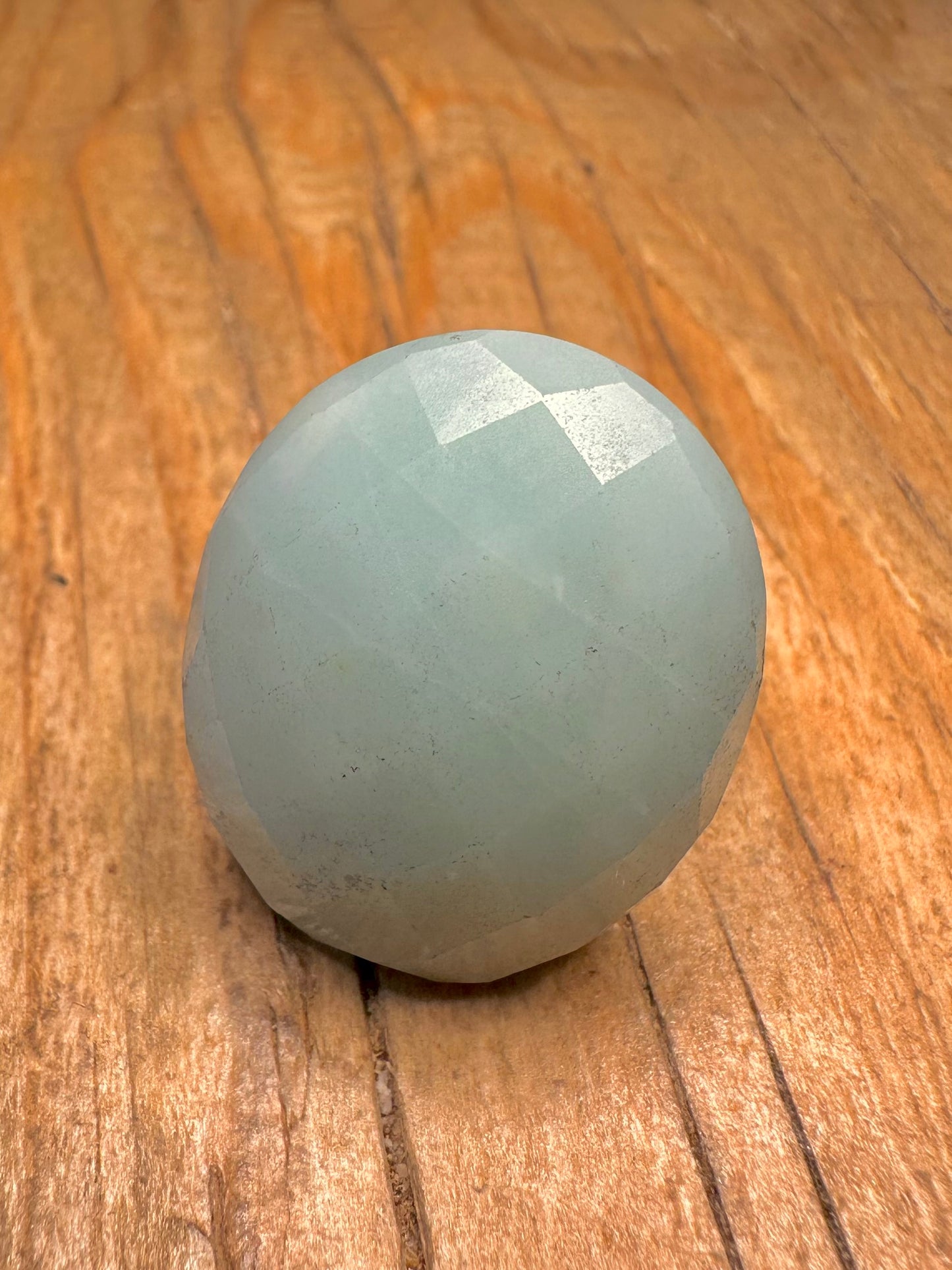 Modern Faceted Large Blue Stone 925 Sterling Silver Size K Ring