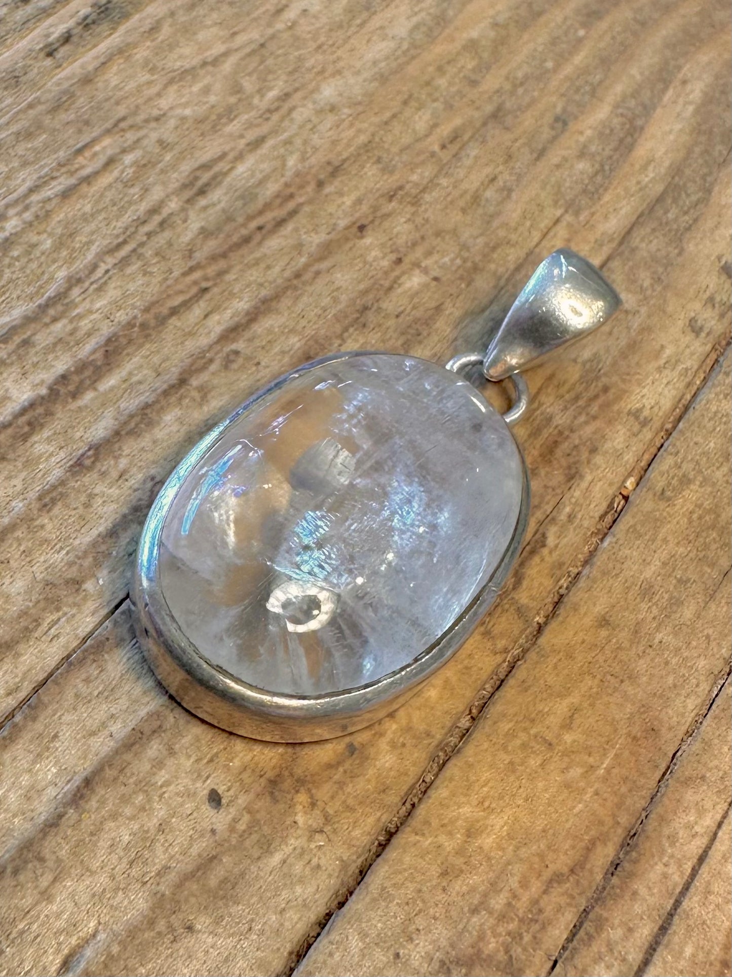 Mondstein Oval 925 Sterling Silber Anhänger