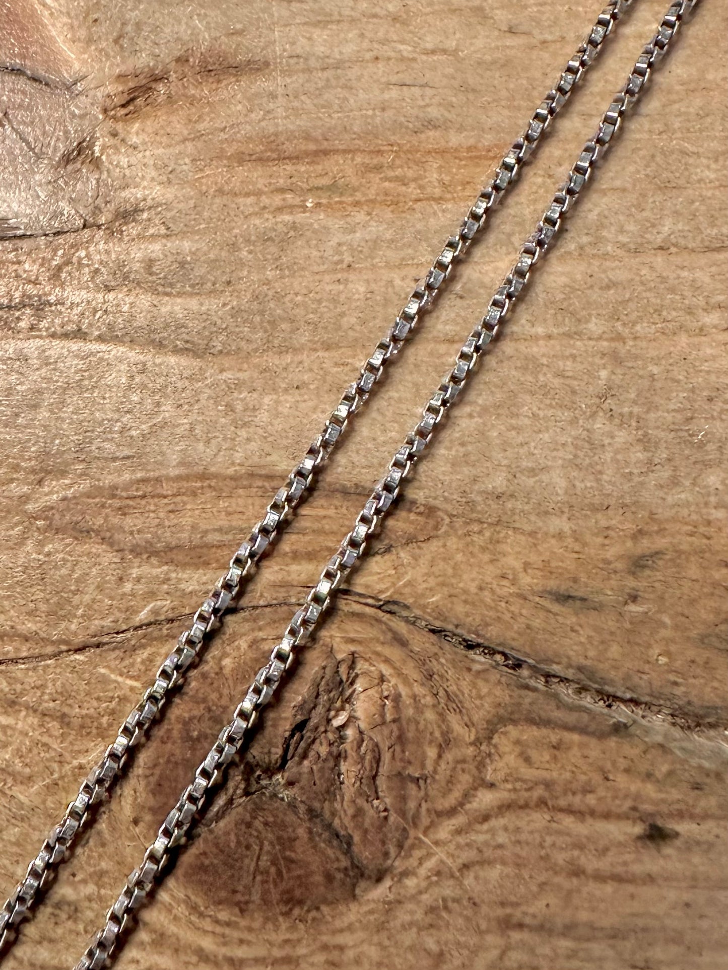 Vintage Twisted Box Chain 925 Silver 16 inch Necklace