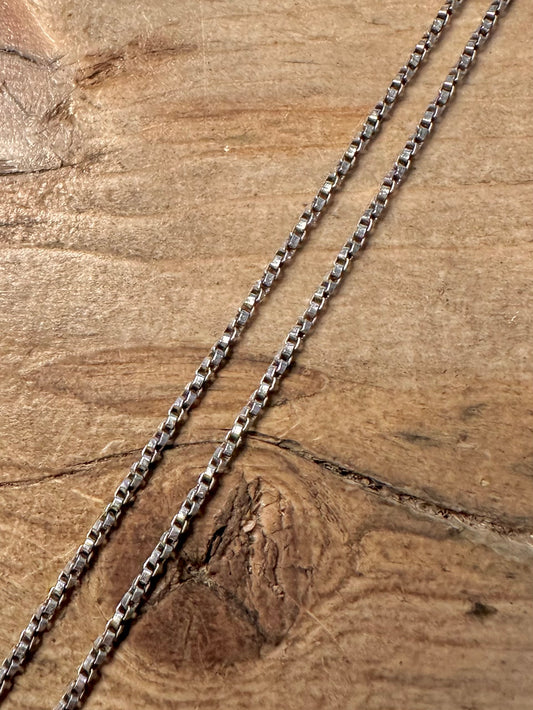 Vintage Twisted Box Chain 925 Silver 16 inch Necklace