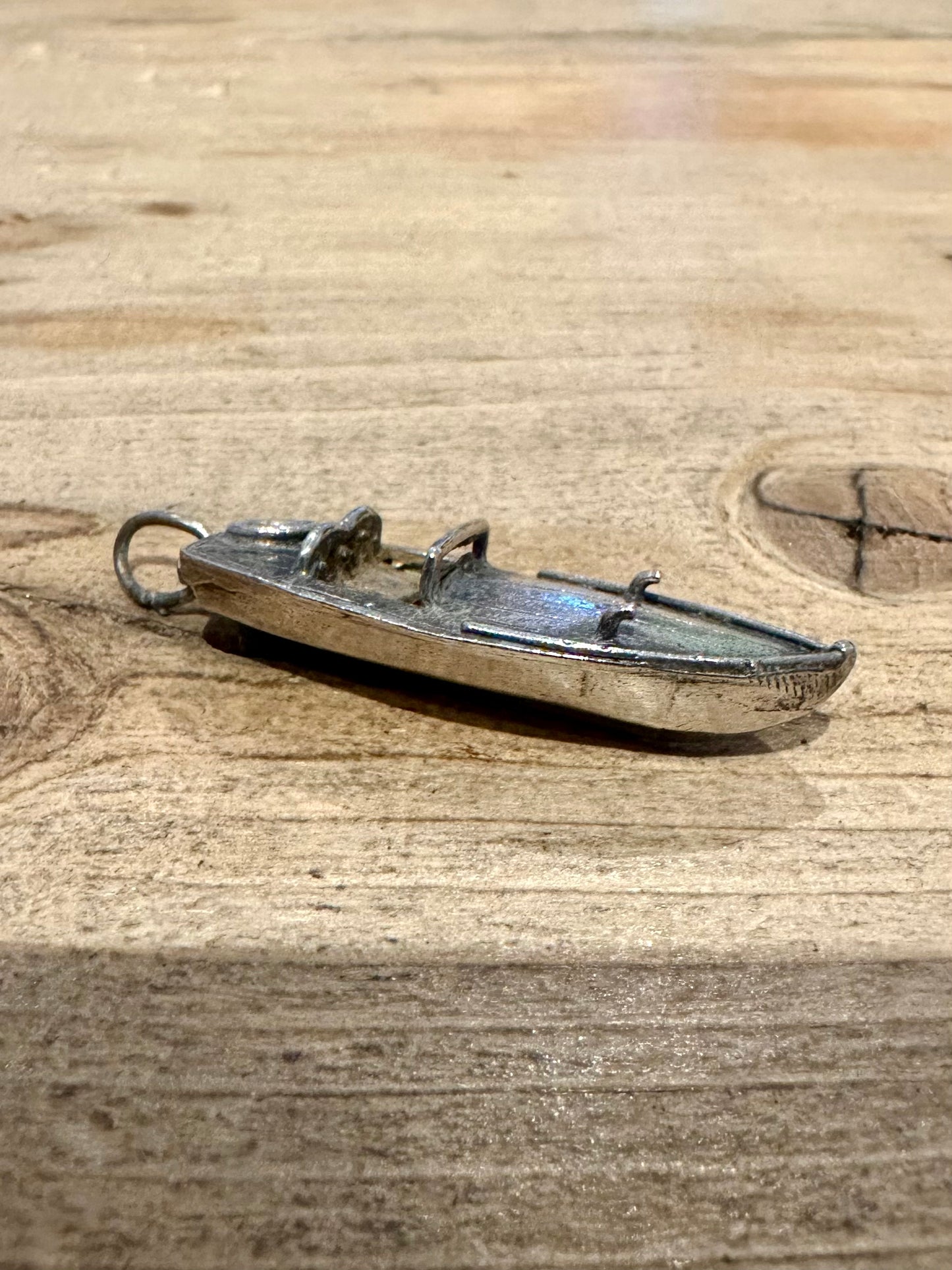 Vintage Speedboat 925 Silver Pendant